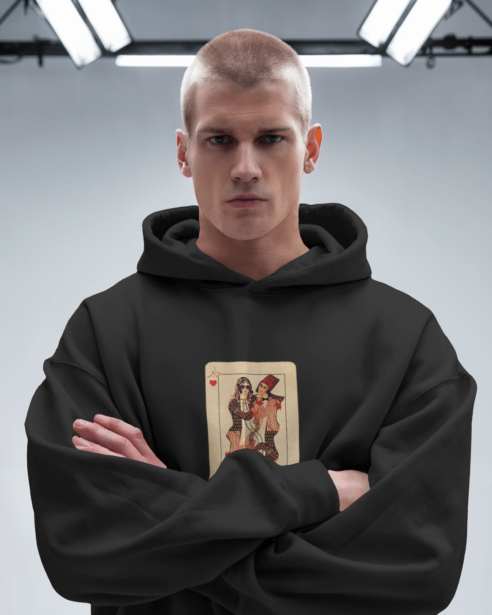 Delbar Playing Card Hoodie | Persian Fun Graphic | Card Style Streetwear
