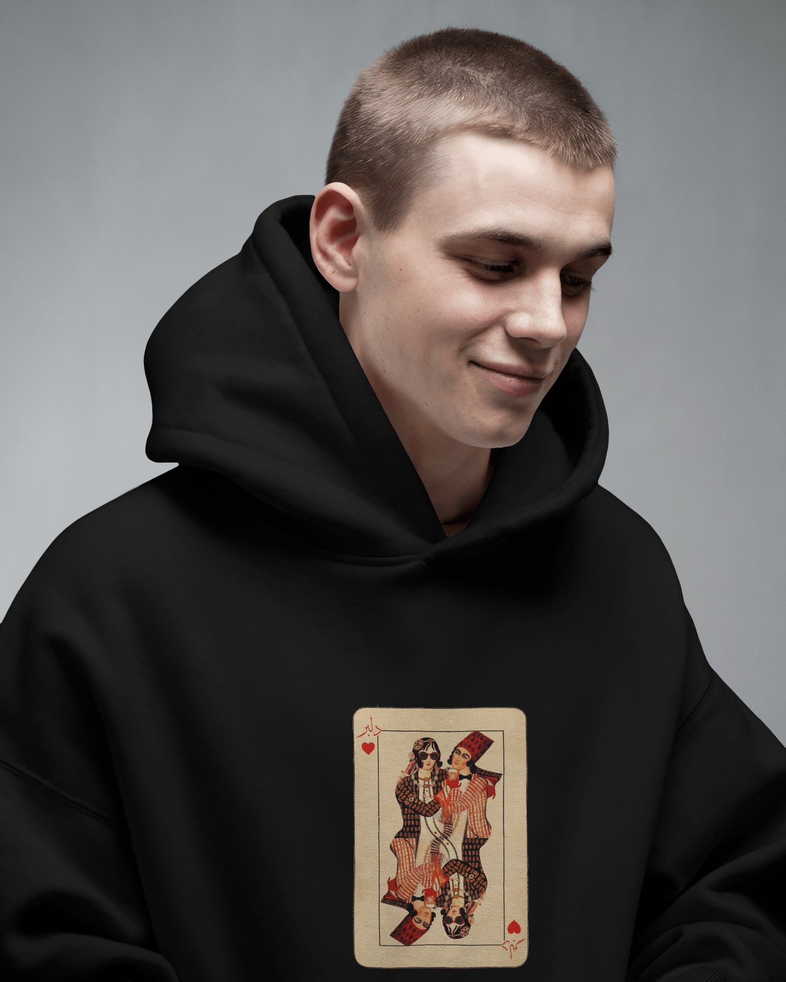 Delbar Playing Card Hoodie | Persian Fun Graphic | Card Style Streetwear