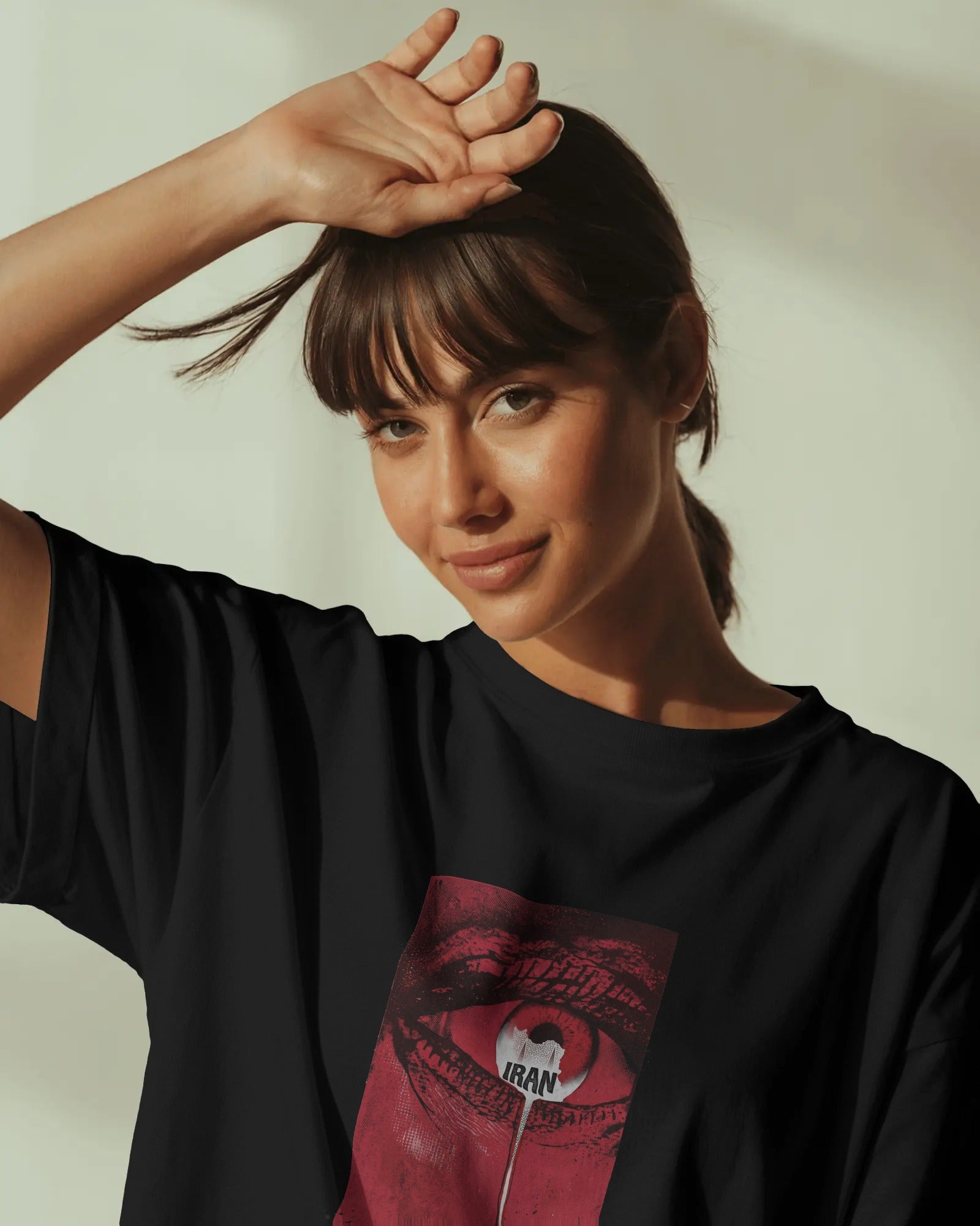 Iran Crying Eye Map T-Shirt | Women Oversized