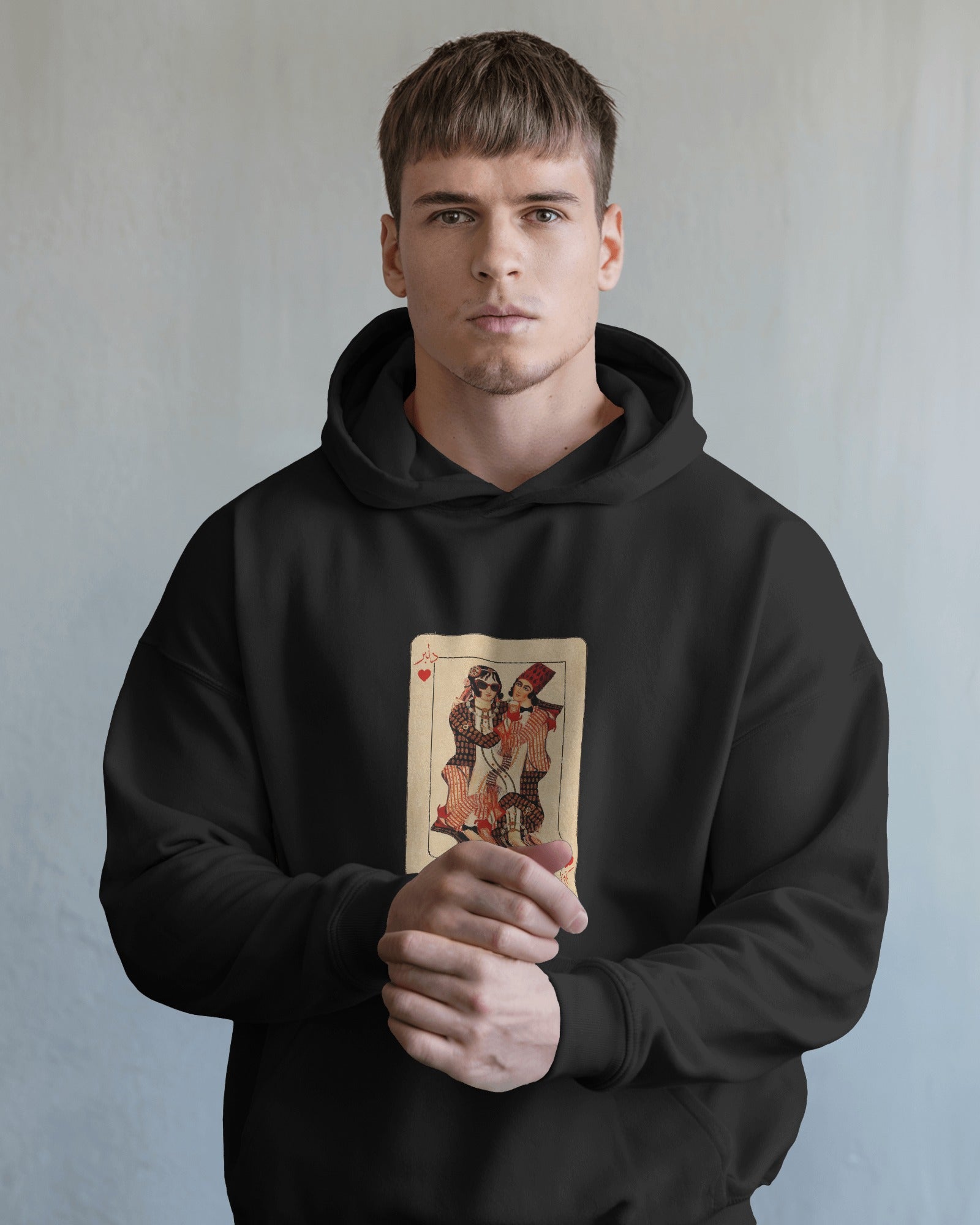 Delbar Playing Card Hoodie | Persian Fun Graphic | Card Style Streetwear