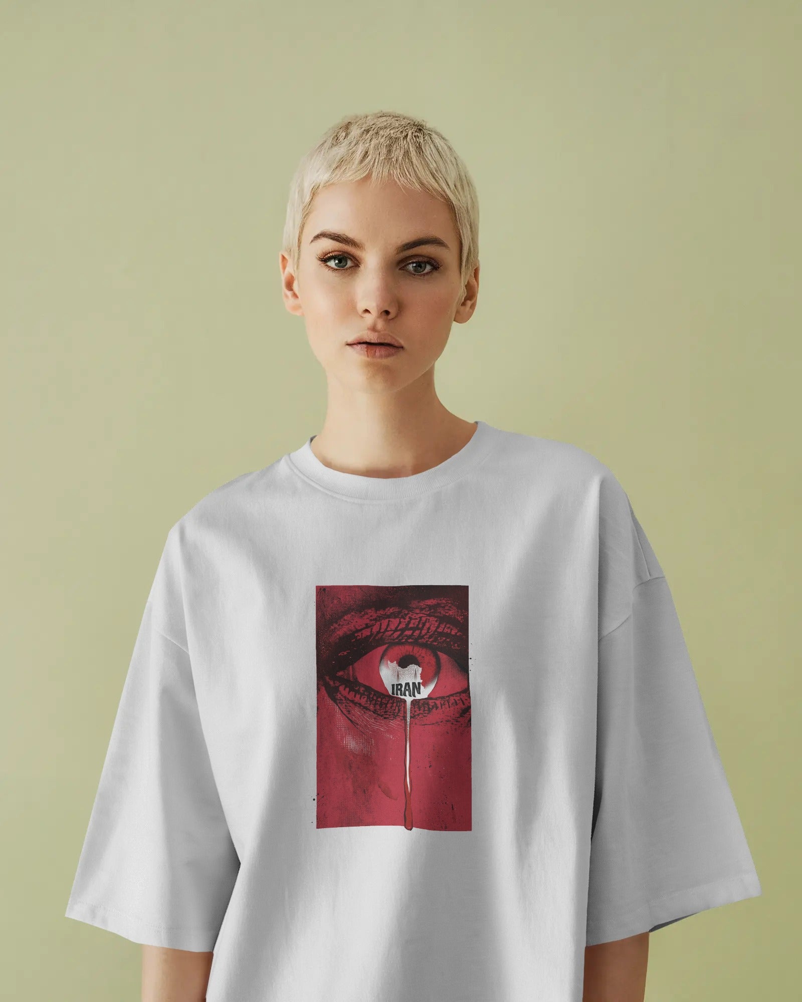 Iran Crying Eye Map T-Shirt | Women Oversized