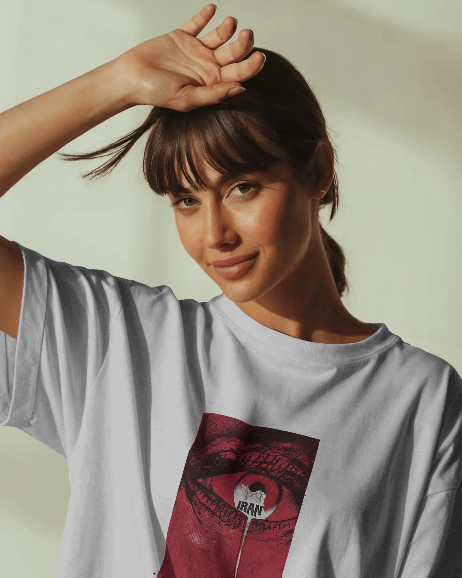 Iran Crying Eye Map T-Shirt | Women Oversized