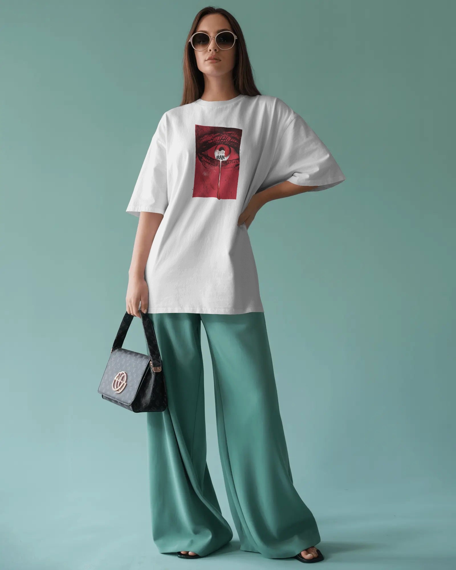 Iran Crying Eye Map T-Shirt | Women Oversized