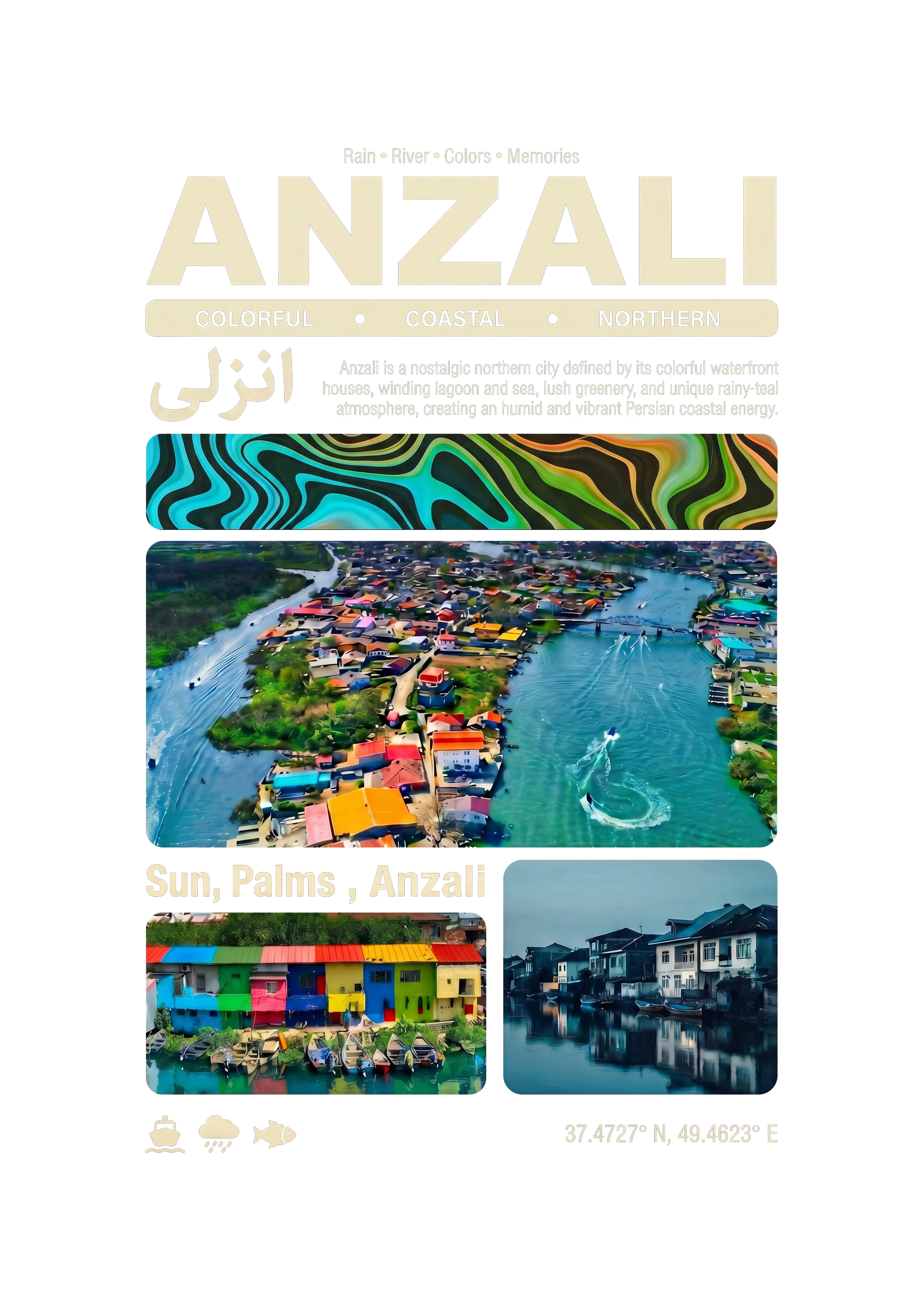 Anzali Summer Sleeveless – Persian Travel Poster Design