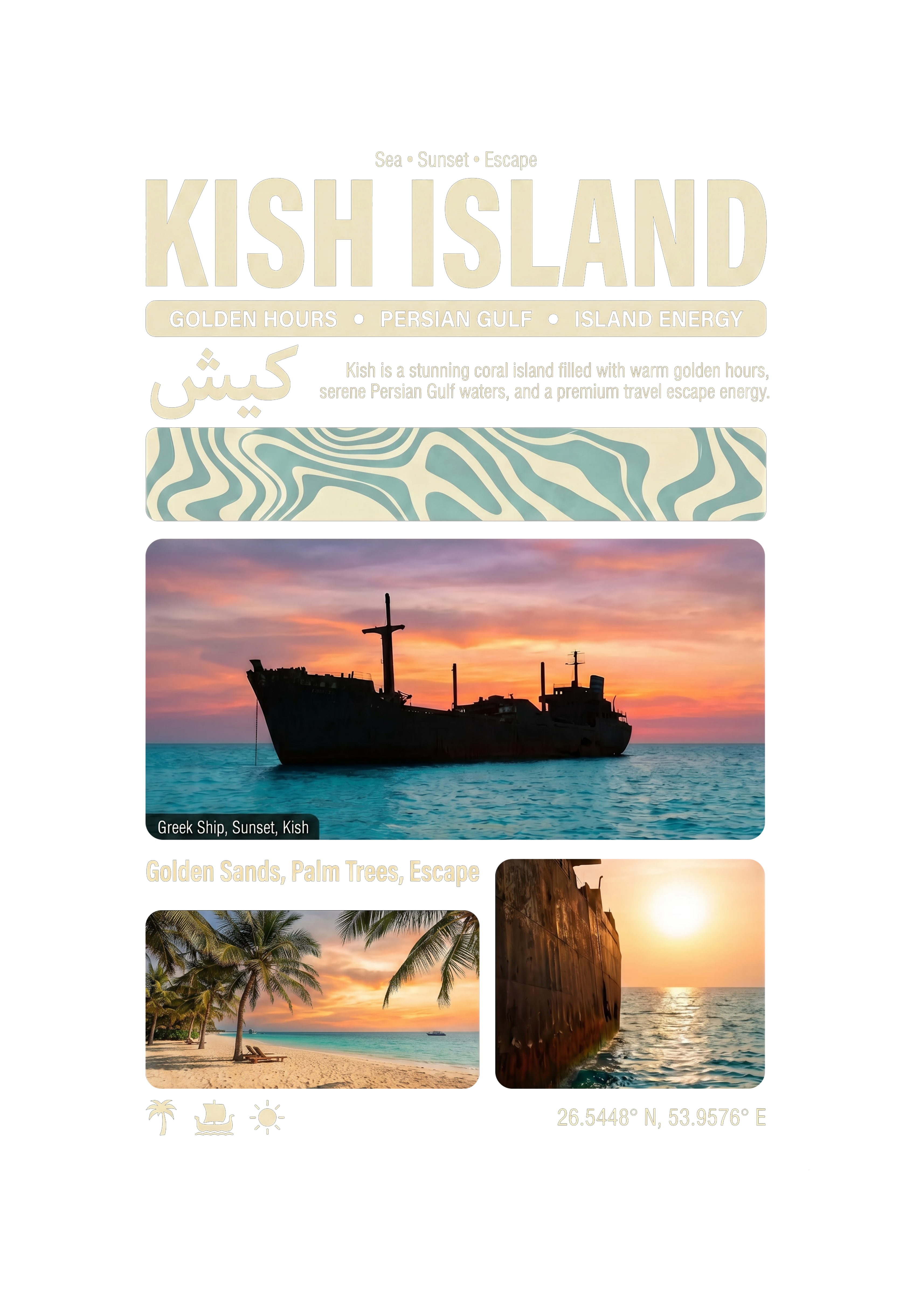 Kish Island Summer Sleeveless – Persian Travel Poster Design