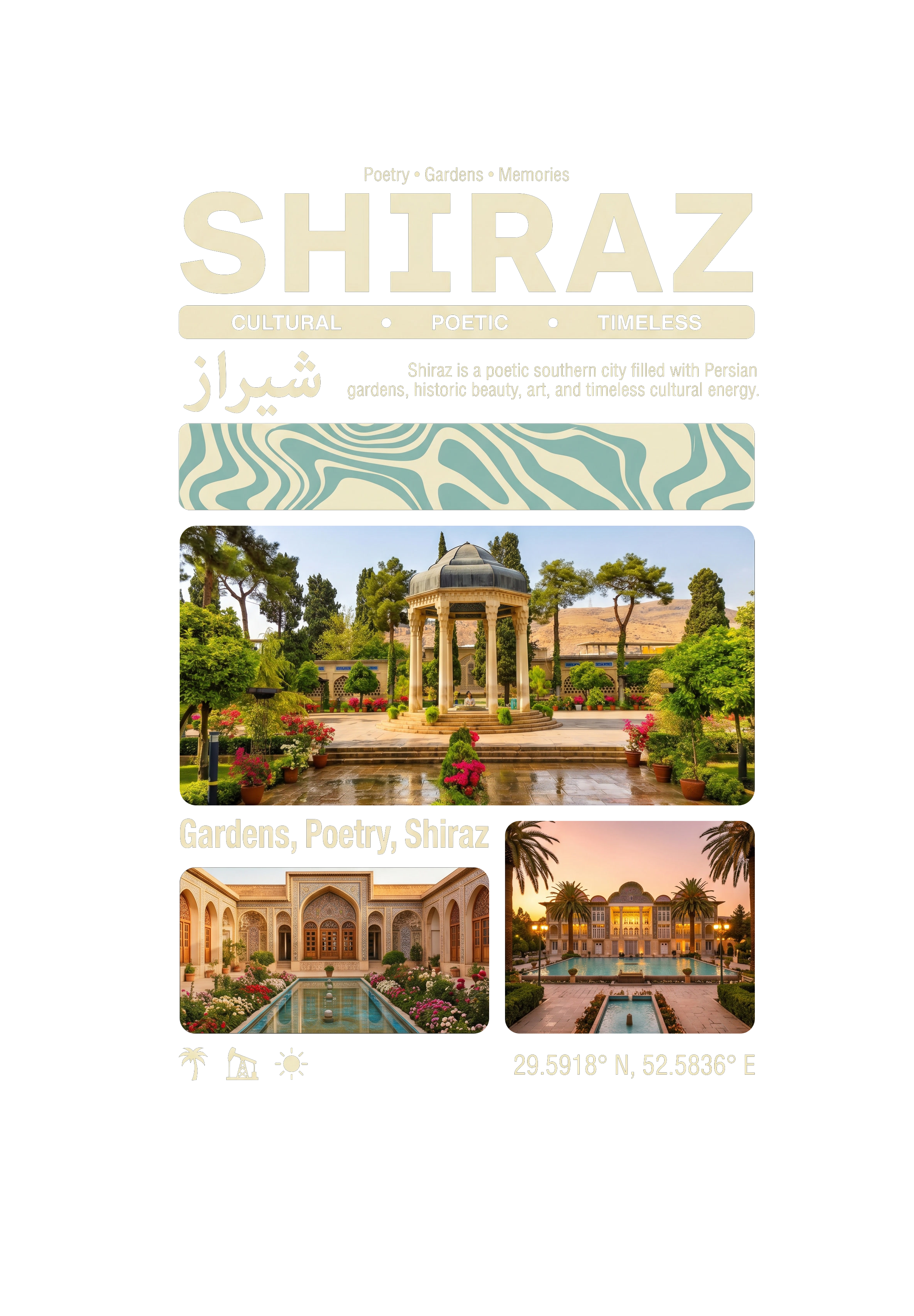 Shiraz Summer Sleeveless – Persian Travel Poster Design