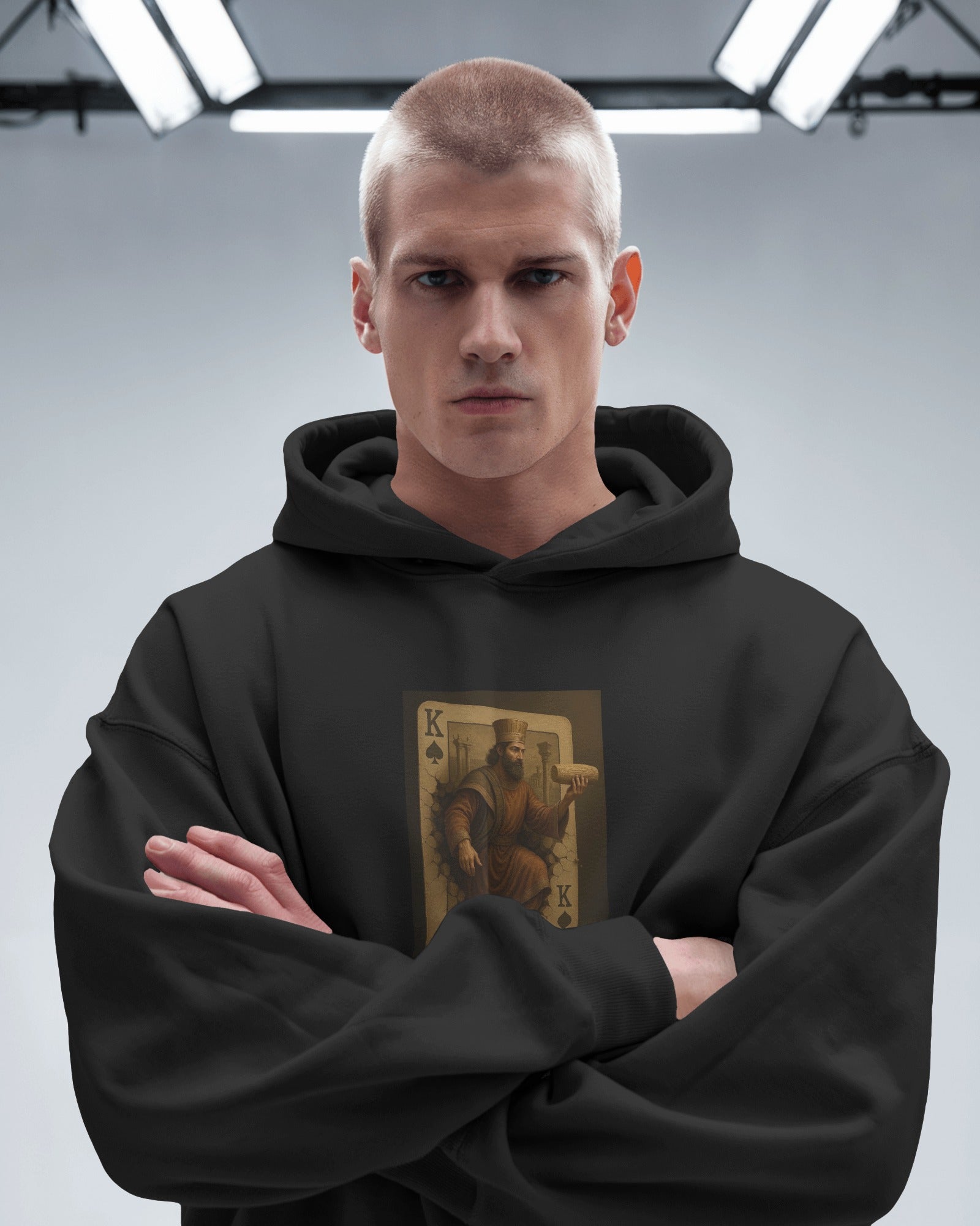 Cyrus The Great Playing Card Hoodie | Persian King Design | Iran Heritage Streetwear
