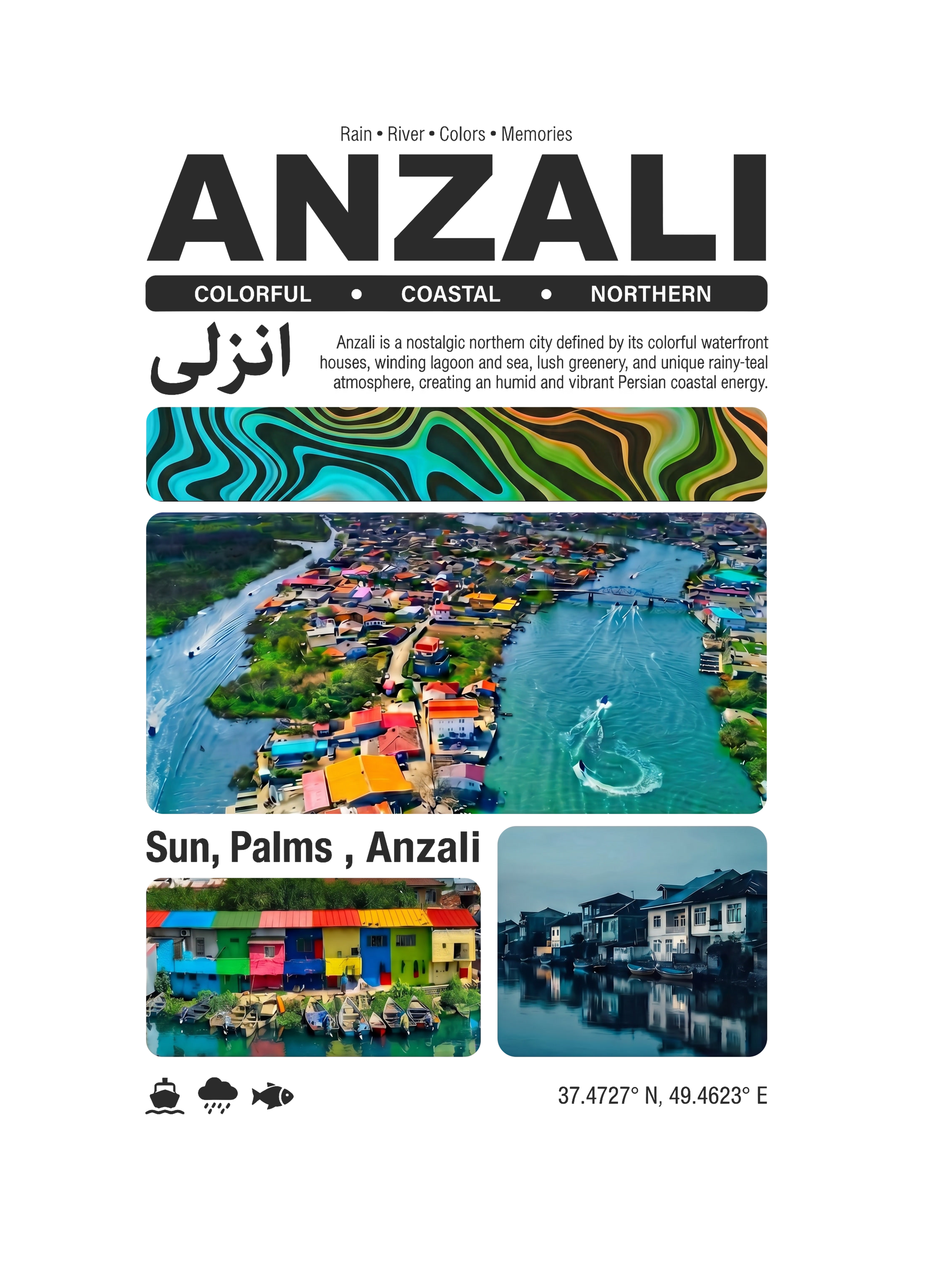Anzali Summer Sleeveless – Persian Travel Poster Design