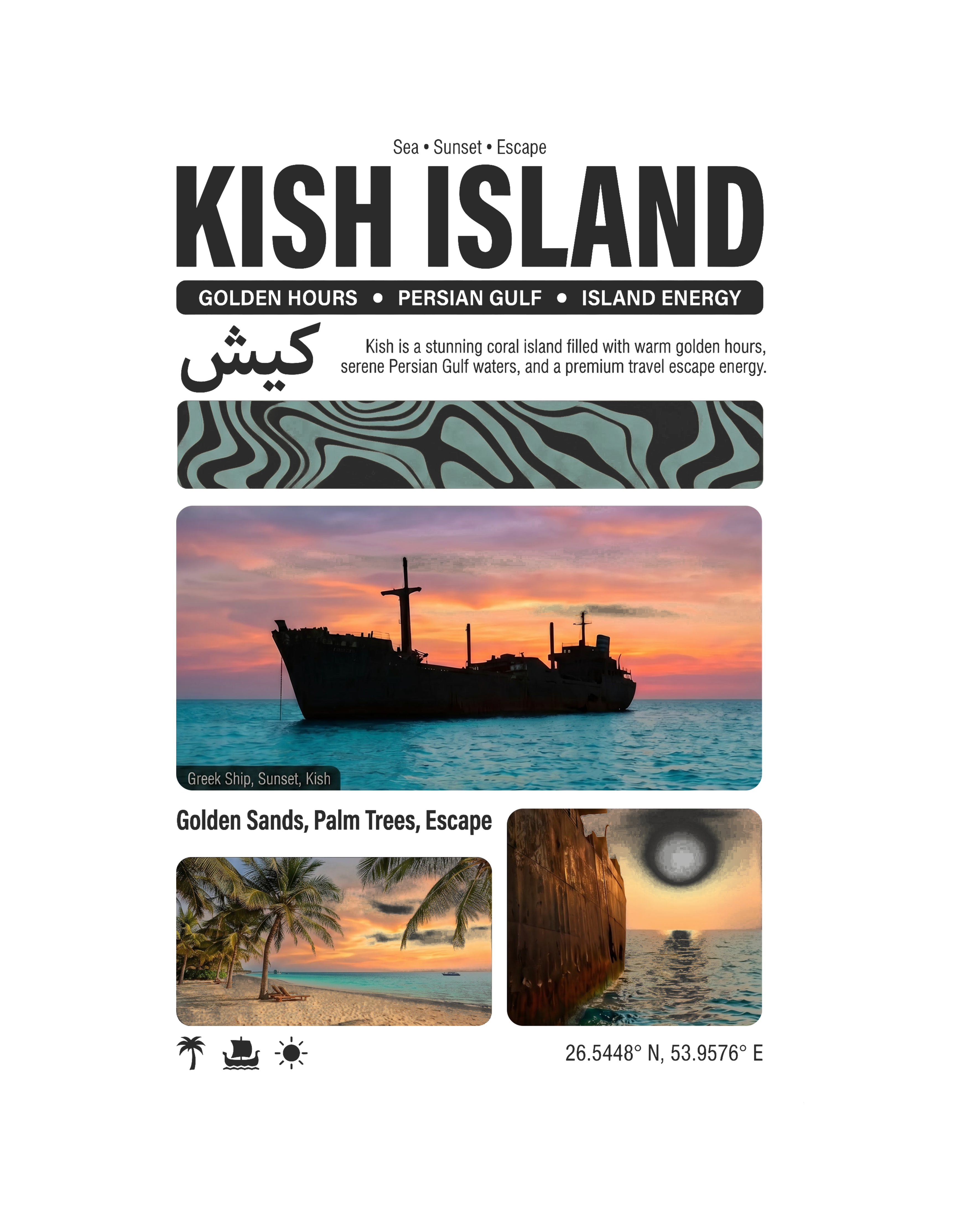 Kish Island Summer Sleeveless – Persian Travel Poster Design