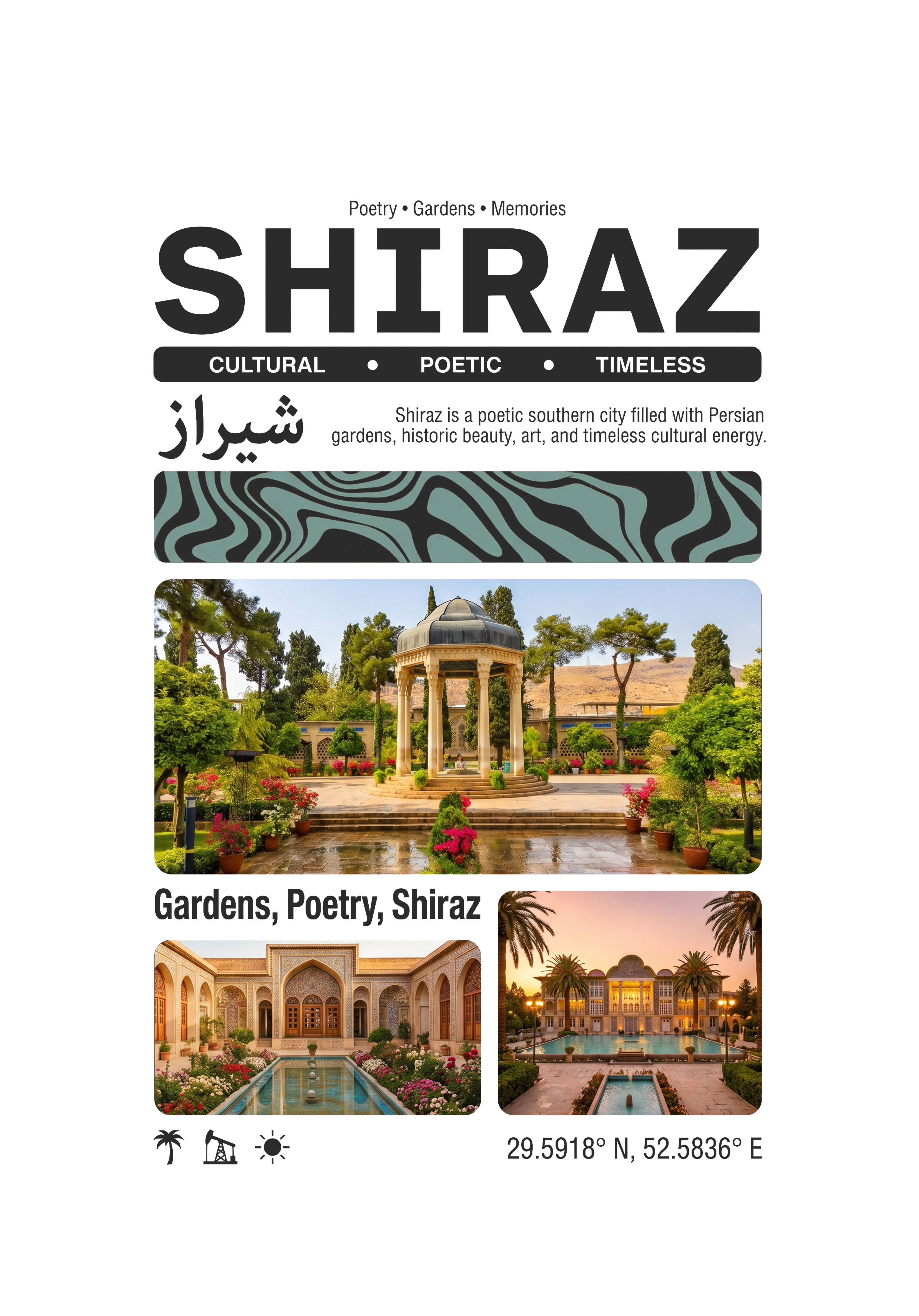 Shiraz Summer Sleeveless – Persian Travel Poster Design