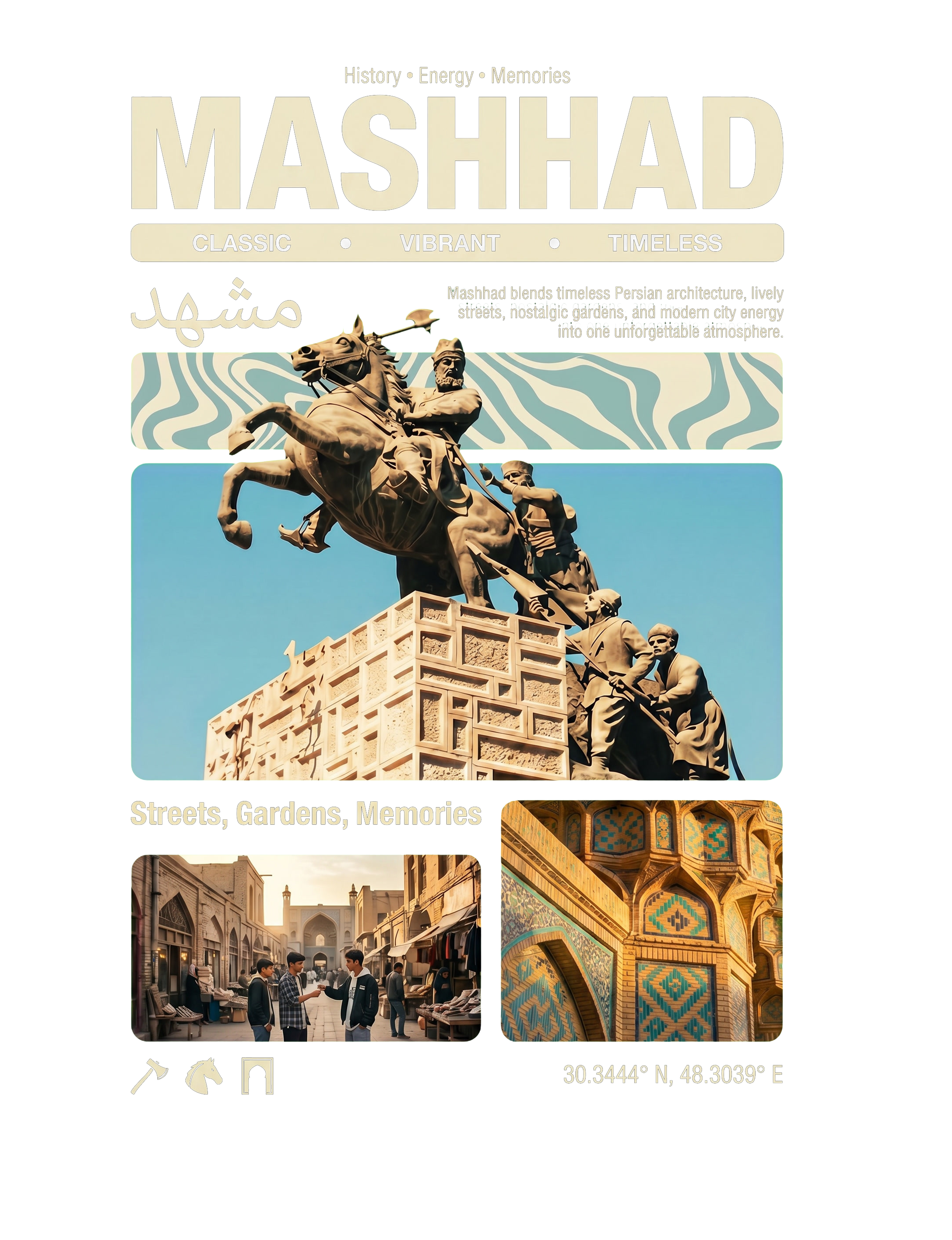 Mashhad Summer Sleeveless – Persian Travel Poster Design