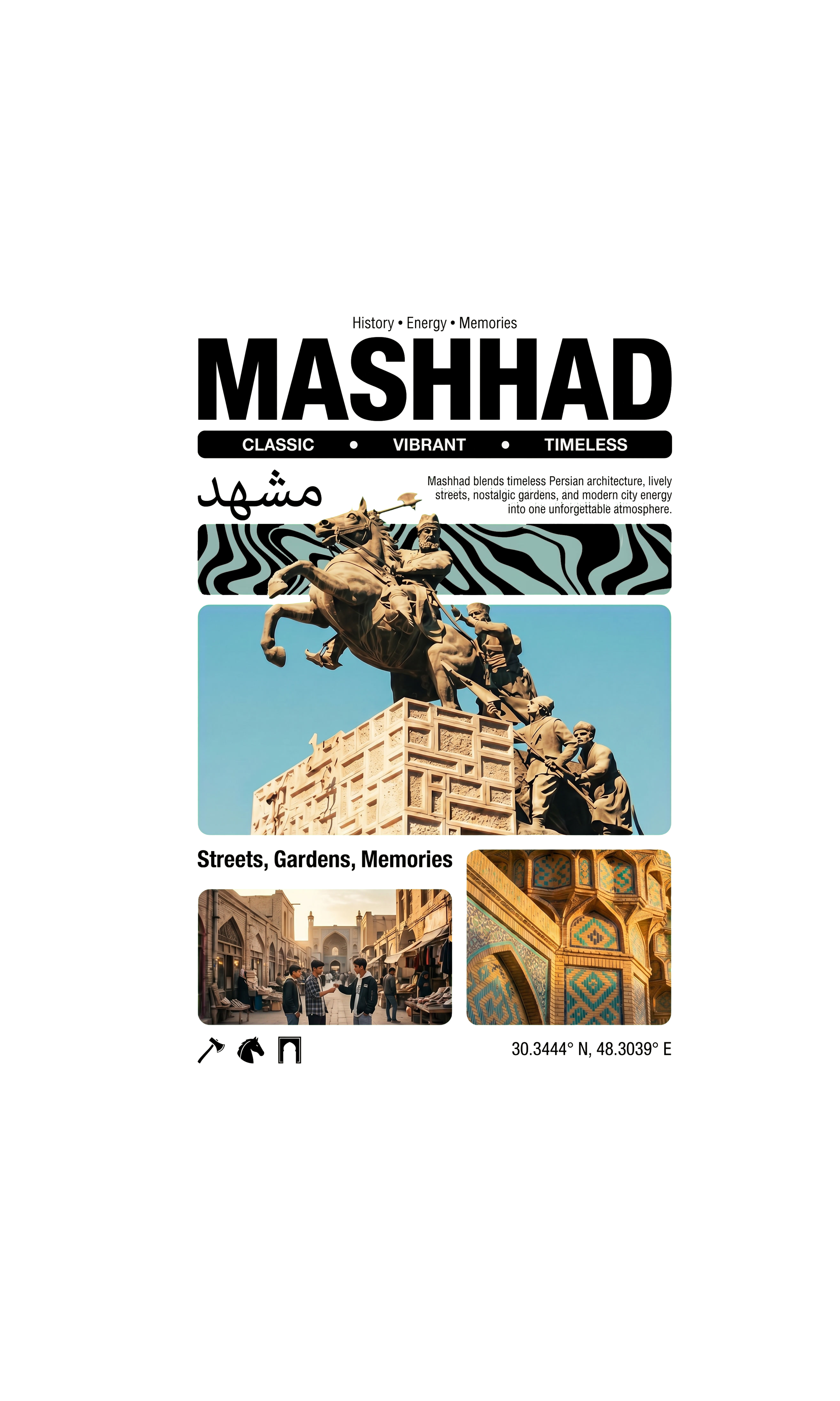 Mashhad Summer Sleeveless – Persian Travel Poster Design