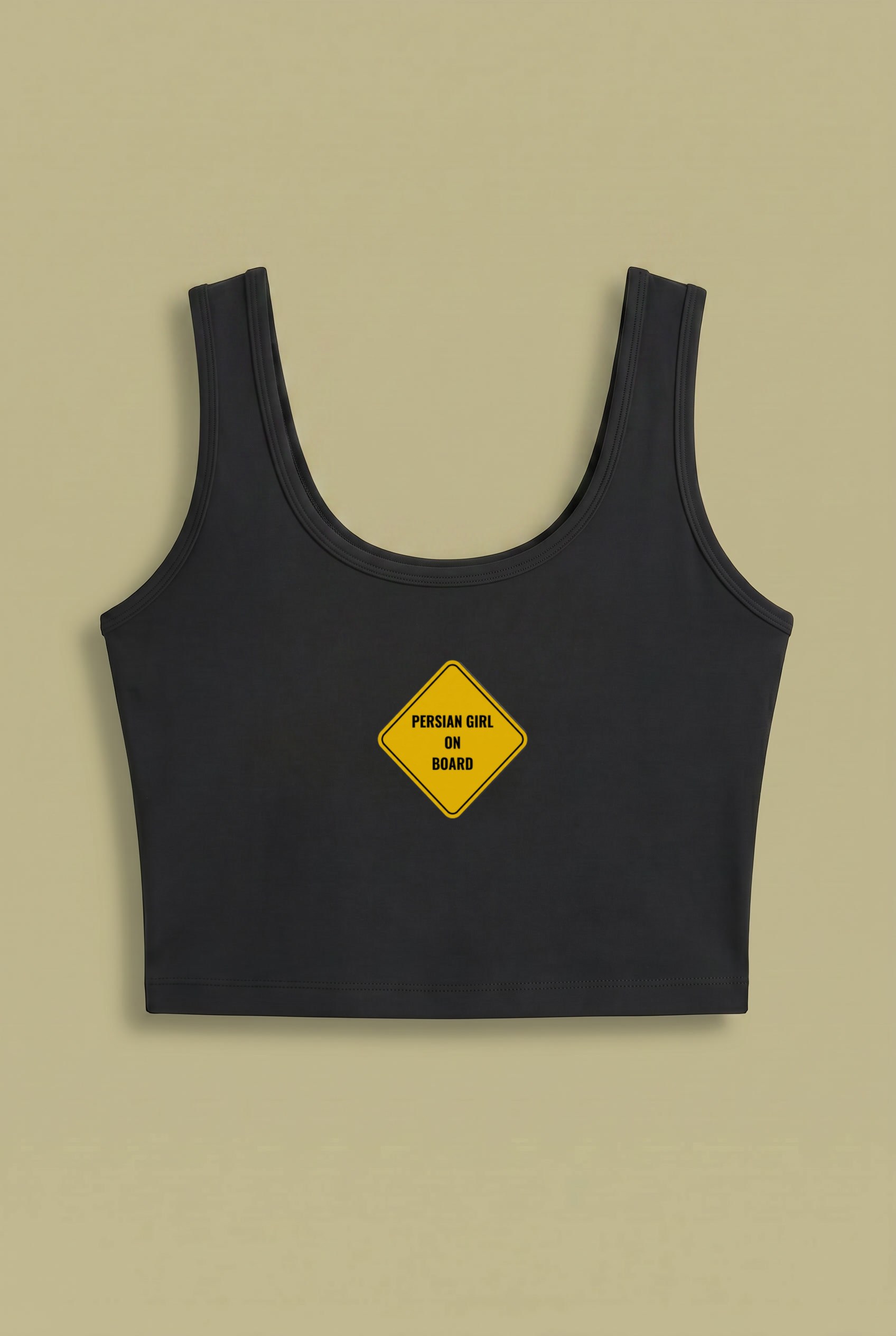 Persian Girl On Board Crop Top – Funny Persian Streetwear Warning Sign