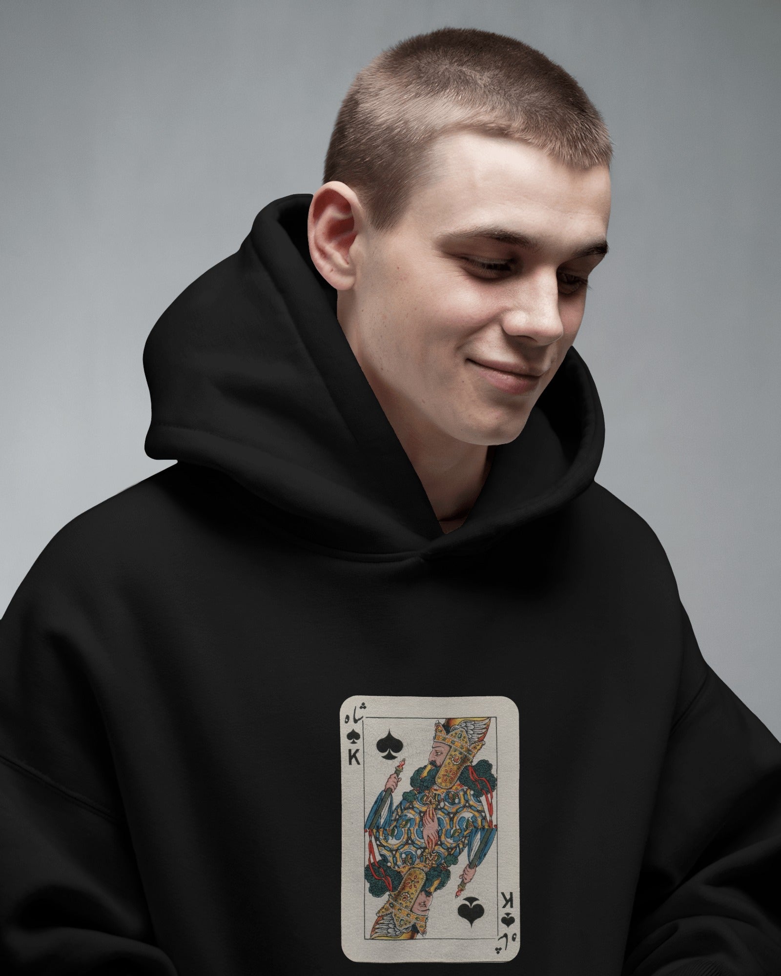 Shah Playing Card Hoodie | Persian King Card Design | Fun Streetwear Hoodie