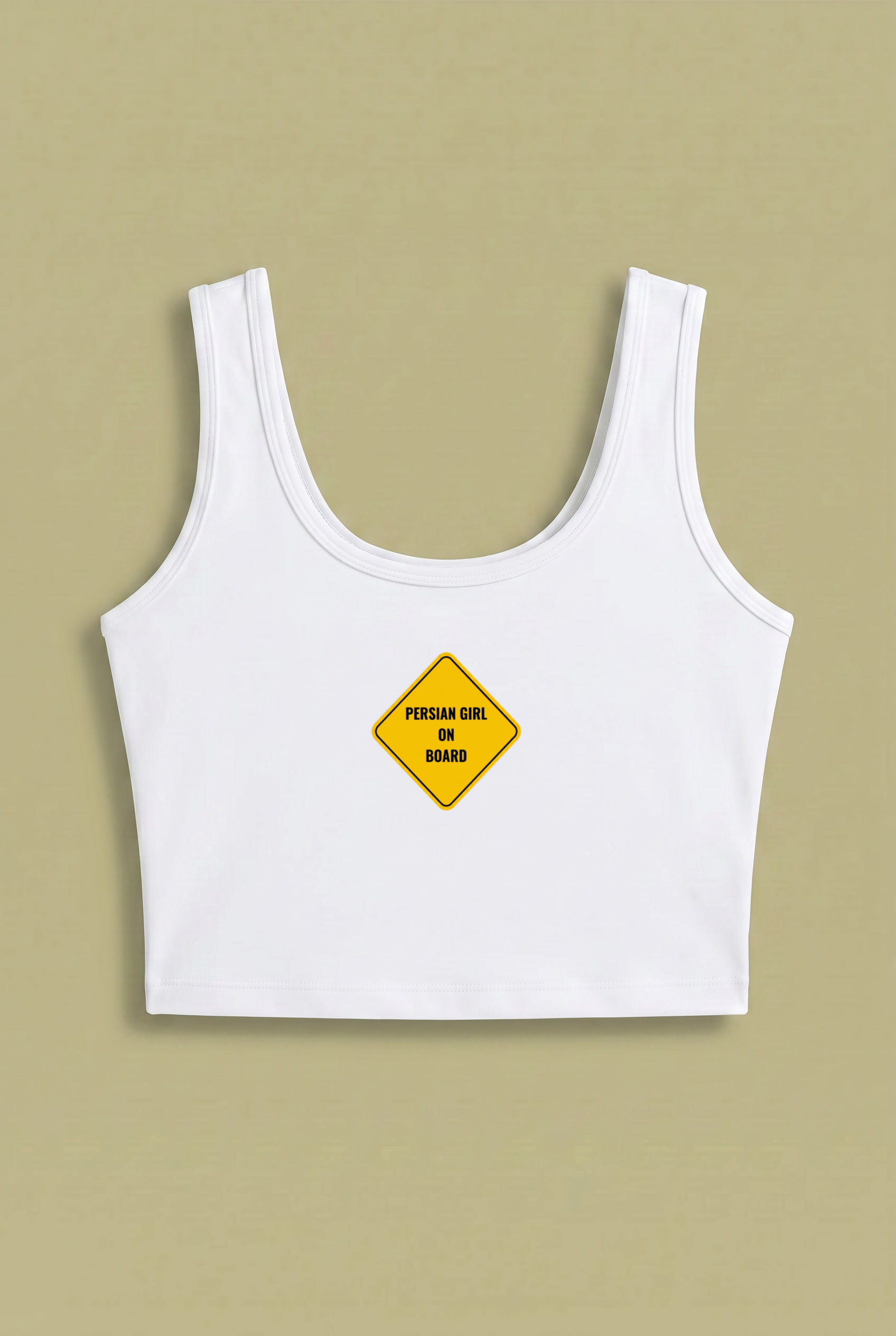 Persian Girl On Board Crop Top – Funny Persian Streetwear Warning Sign