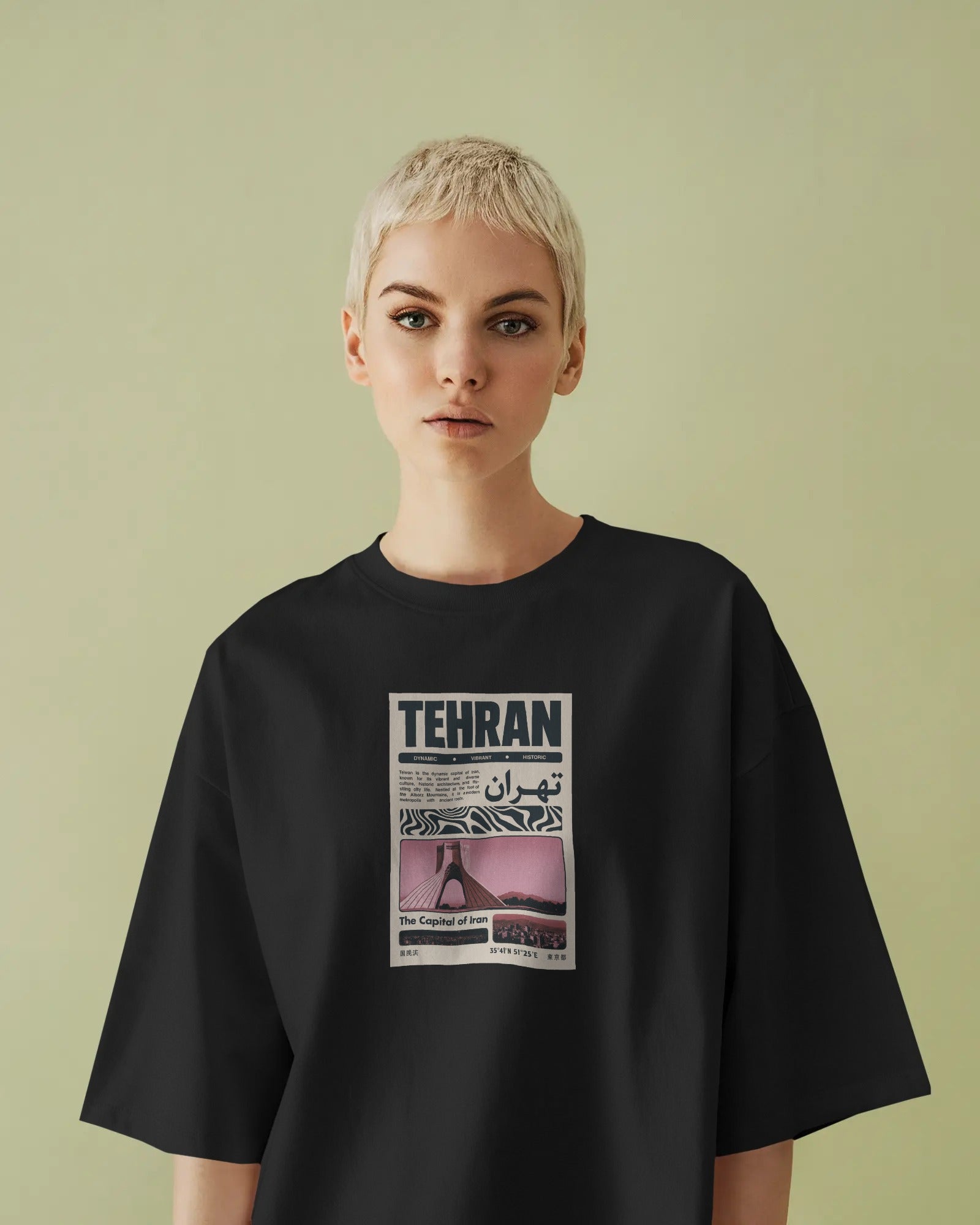 Tehran Poster Graphic T-Shirt | Women Oversized