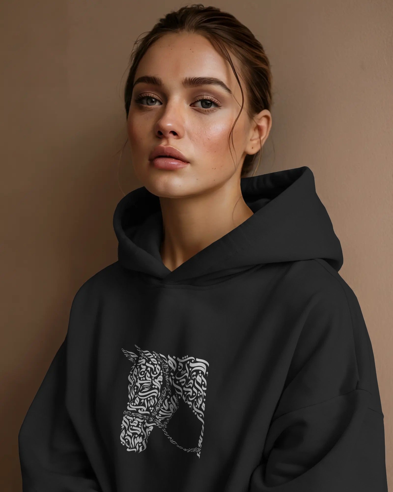 Persian Calligraphy Horse (Oversized Hoodie) | Artistic Design