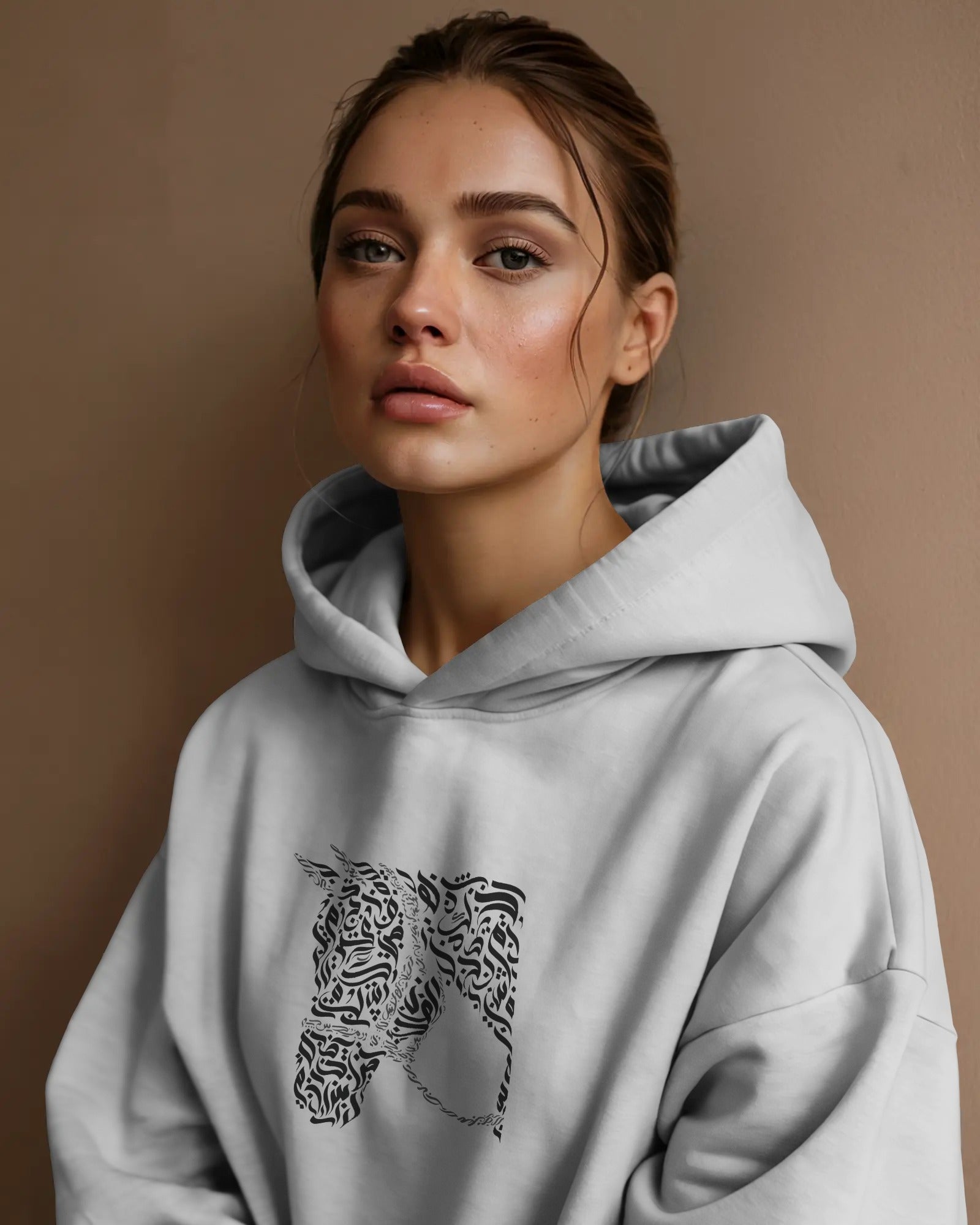 Persian Calligraphy Horse (Oversized Hoodie) | Artistic Design