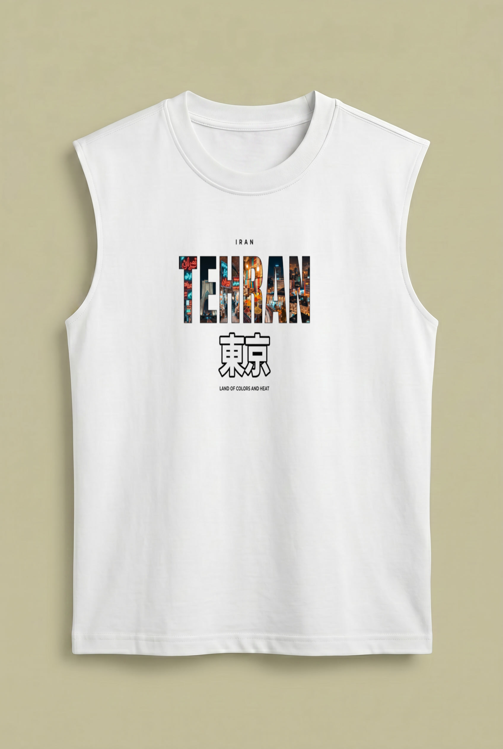 Tehran Urban Nights Sleeveless – City Collage Design