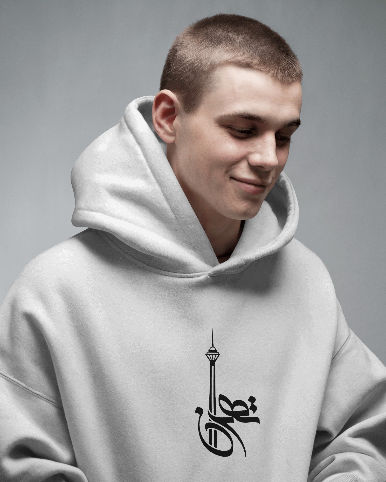 Tehran Typography Hoodie | Milad Tower Design | Minimal Iranian Streetwear