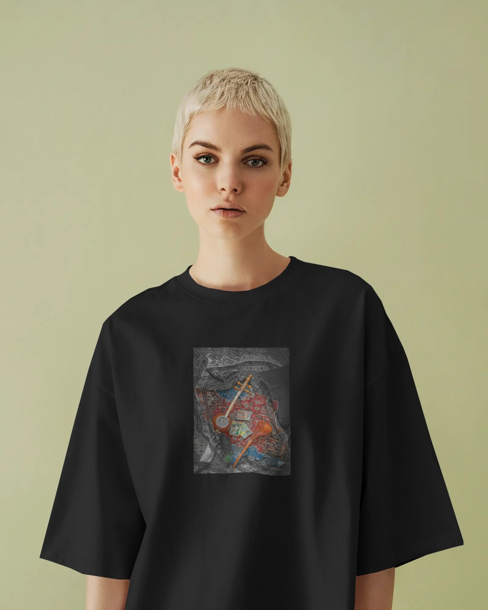 Iran Heritage Map Art T-Shirt | Women Oversized