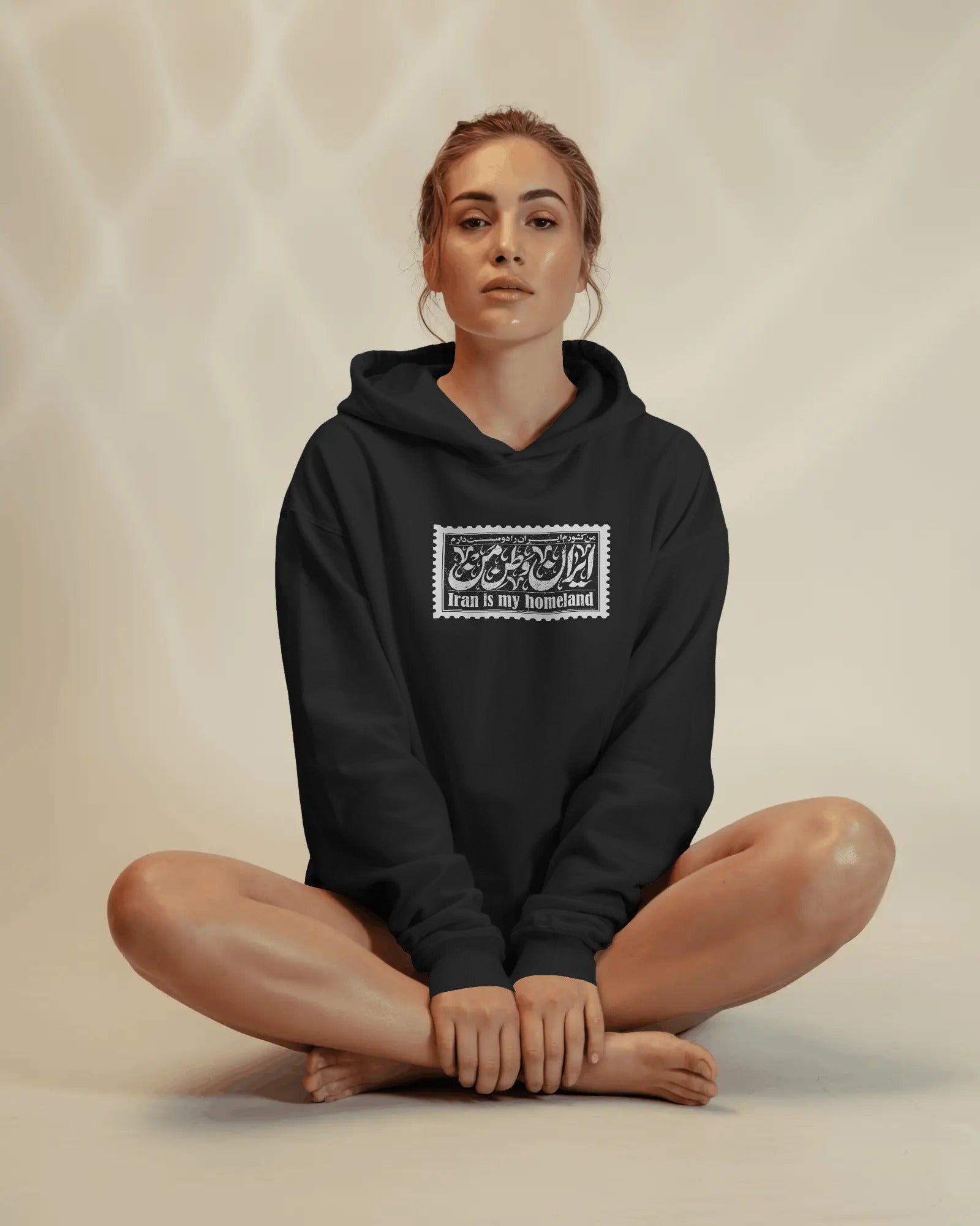 Iran Homeland Stamp Oversized Hoodie | Vintage Persian Design
