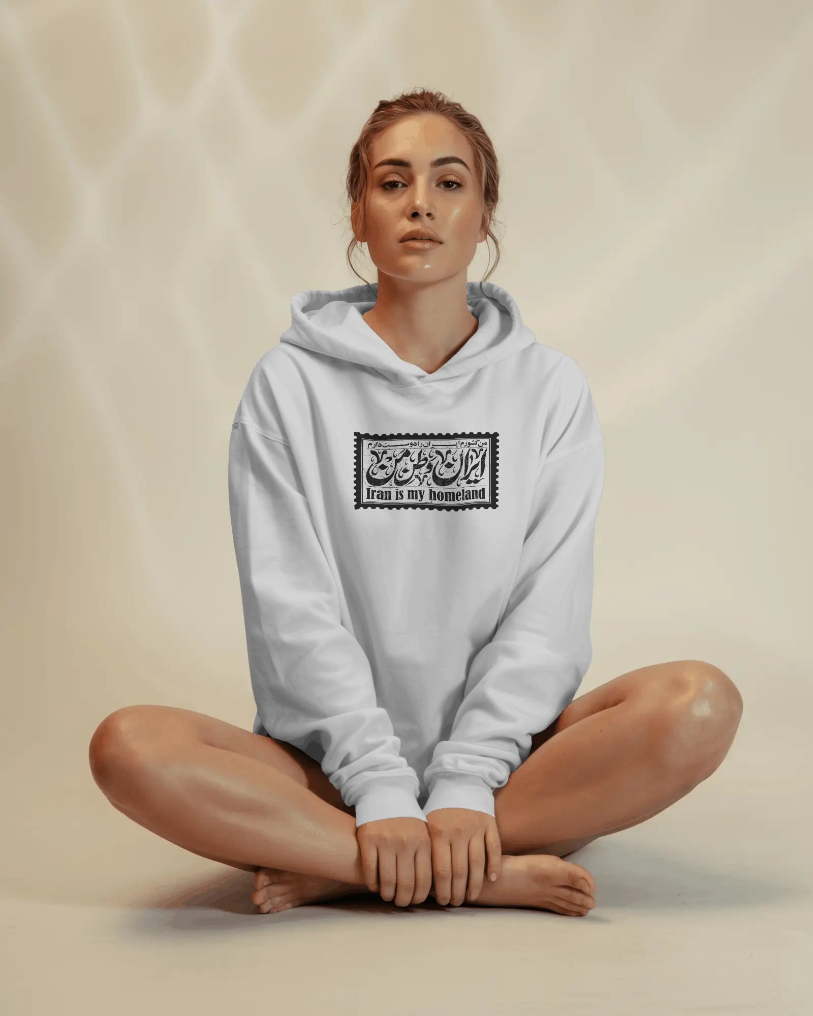 Iran Homeland Stamp Oversized Hoodie | Vintage Persian Design