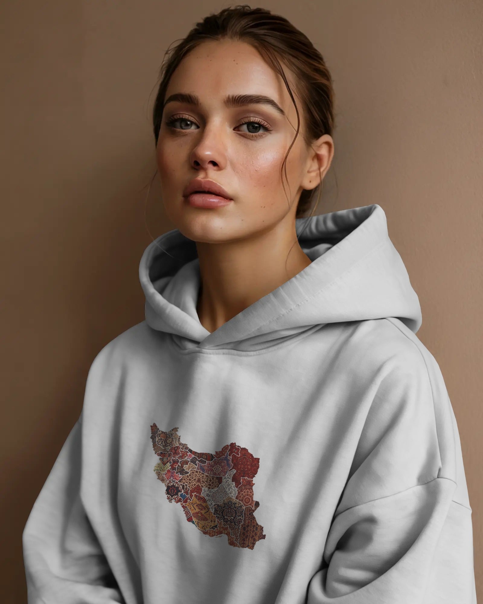 Iran Map (Oversized Hoodie) | Persian Carpet Art Design