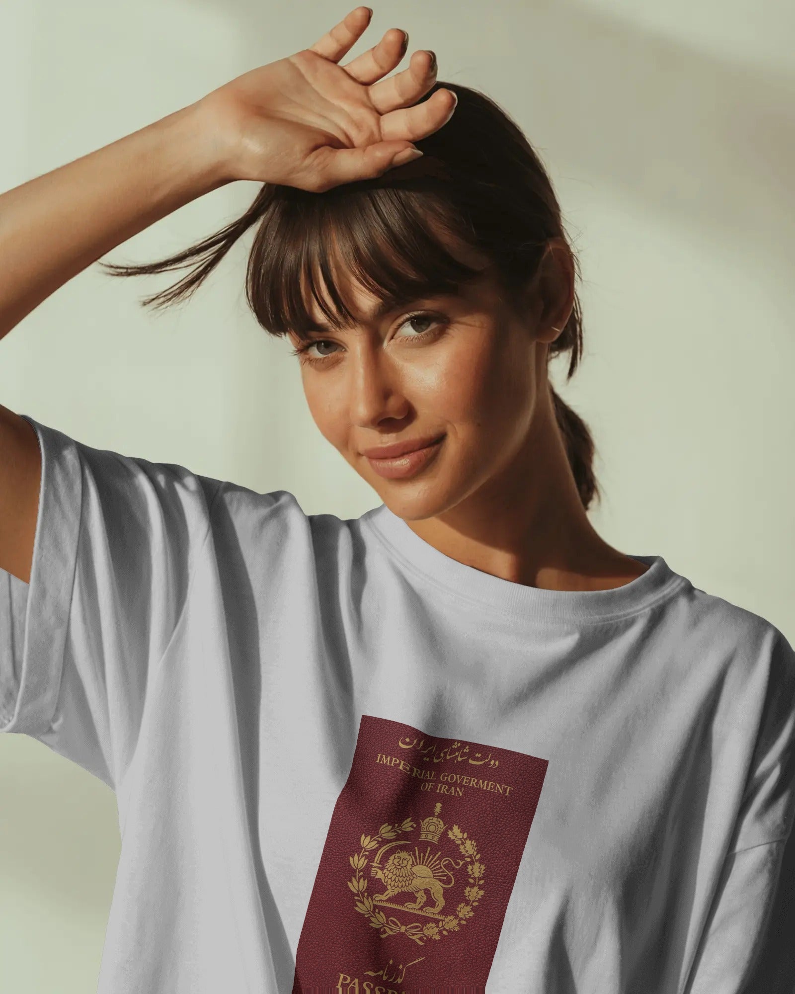 Iran Vintage Passport Lion & Sun T-Shirt | Women Oversized
