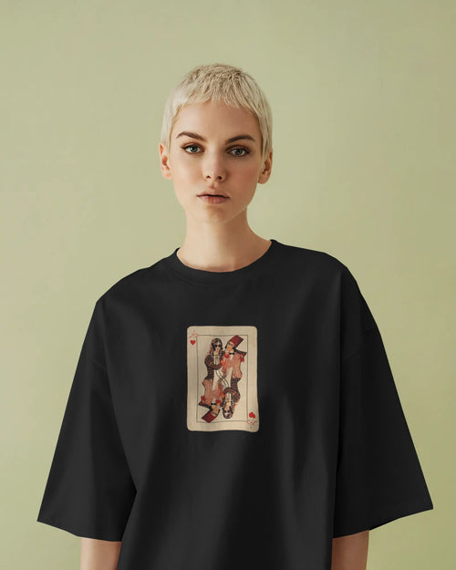 Delbar Playing Card T-Shirt | Women Oversized