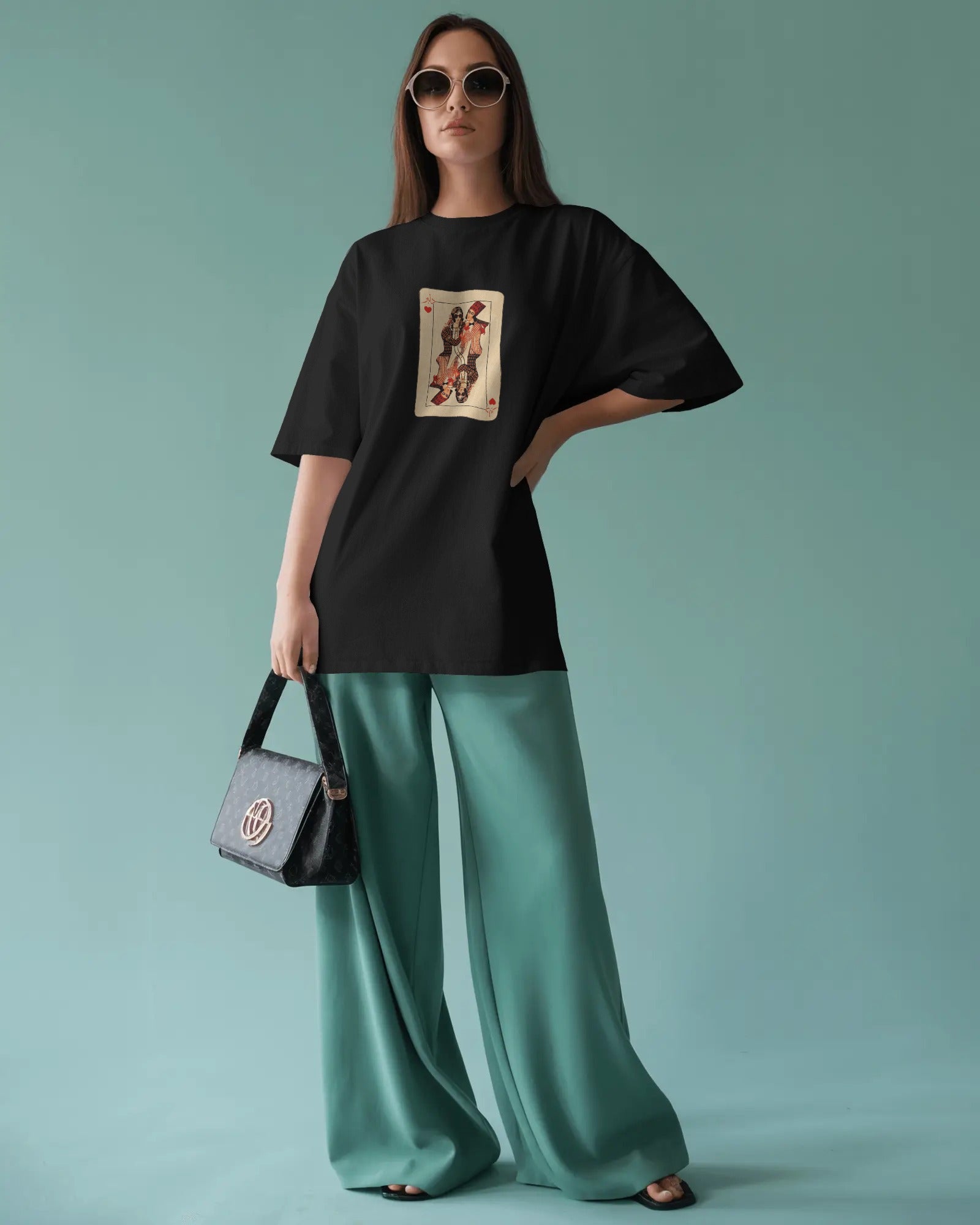 Delbar Playing Card T-Shirt | Women Oversized