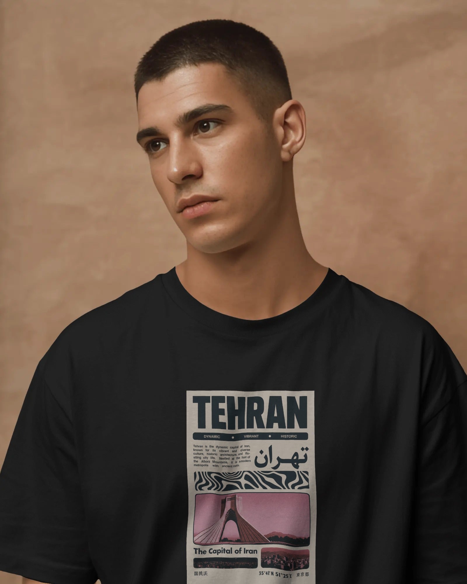 Tehran City Poster T-Shirt | Vintage Travel Graphic T-Shirt | FaraDesign
