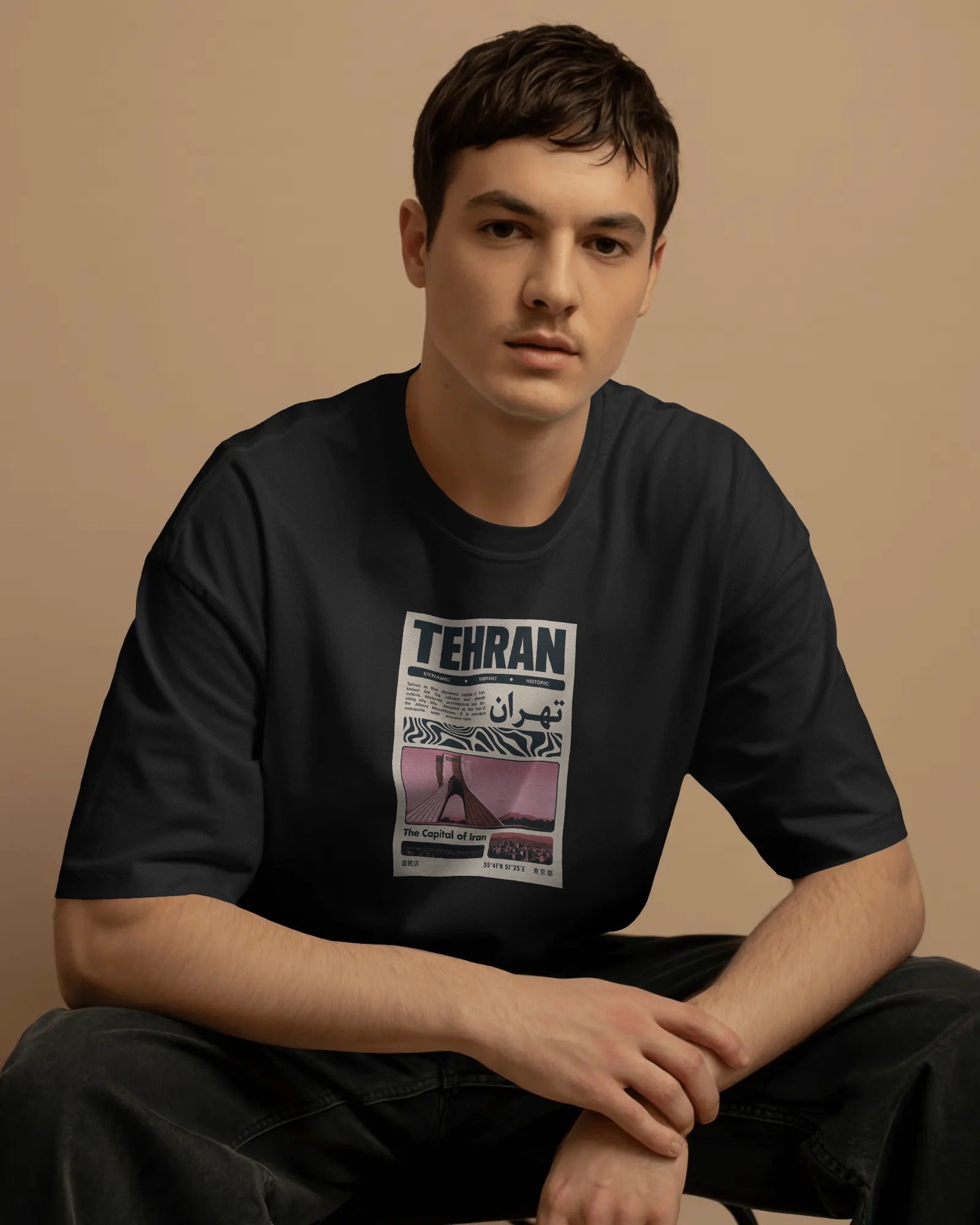 Tehran City Poster T-Shirt | Vintage Travel Graphic T-Shirt | FaraDesign
