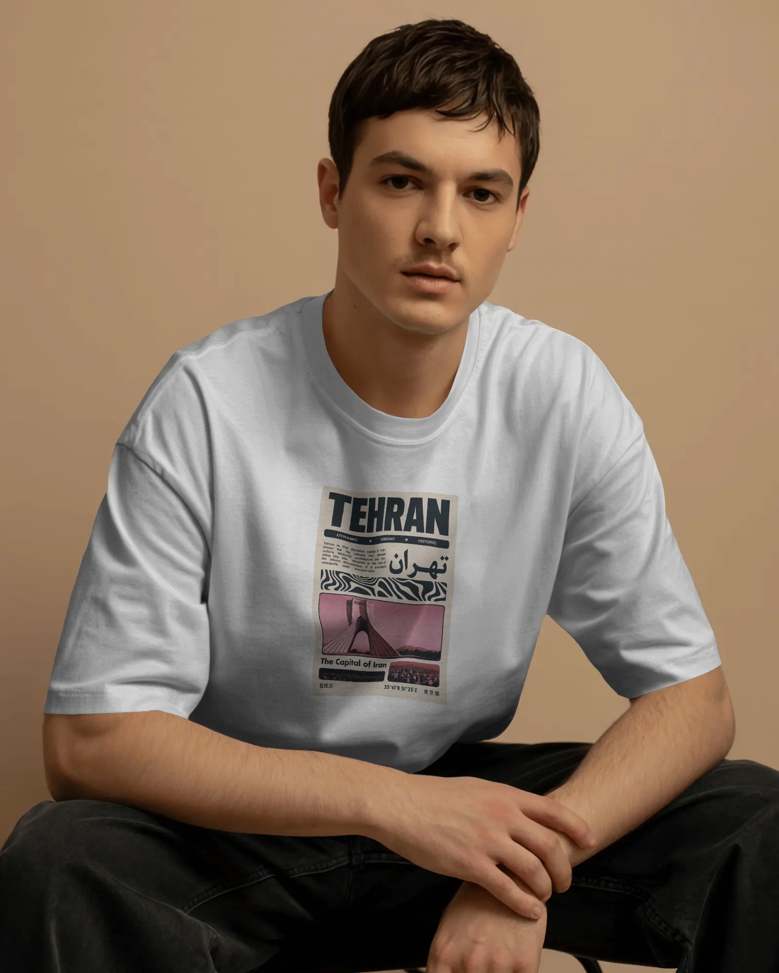 Tehran City Poster T-Shirt | Vintage Travel Graphic T-Shirt | FaraDesign