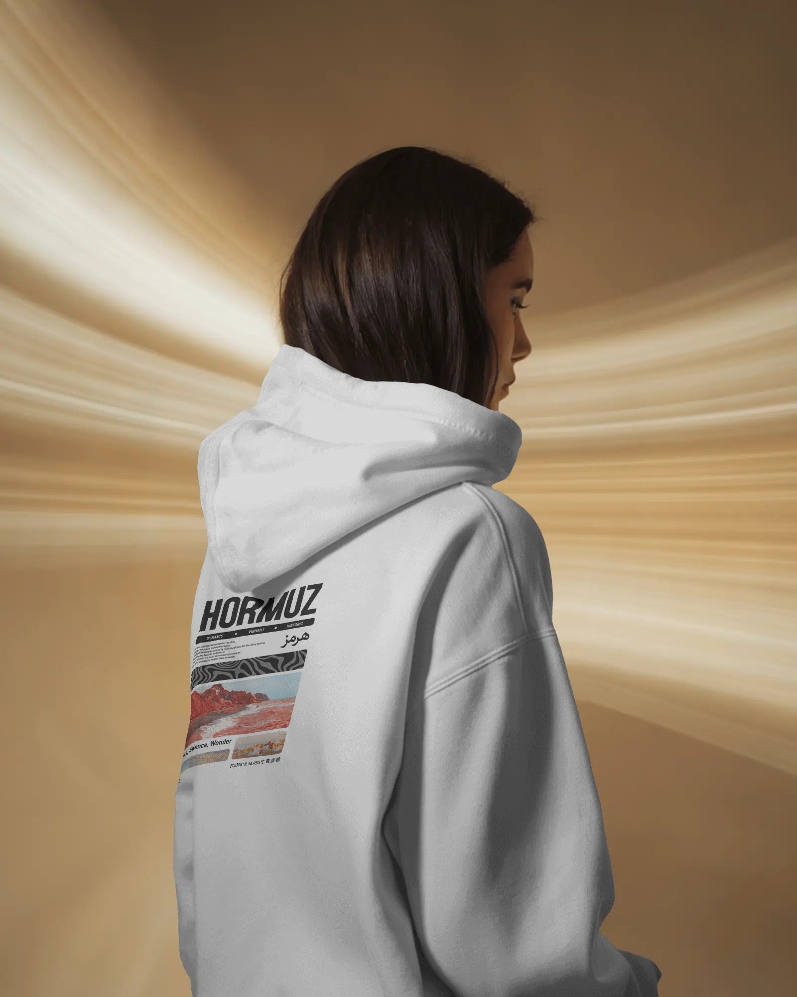 Hormuz Island (Oversized Hoodie) | Persian Landscape Minimal Design