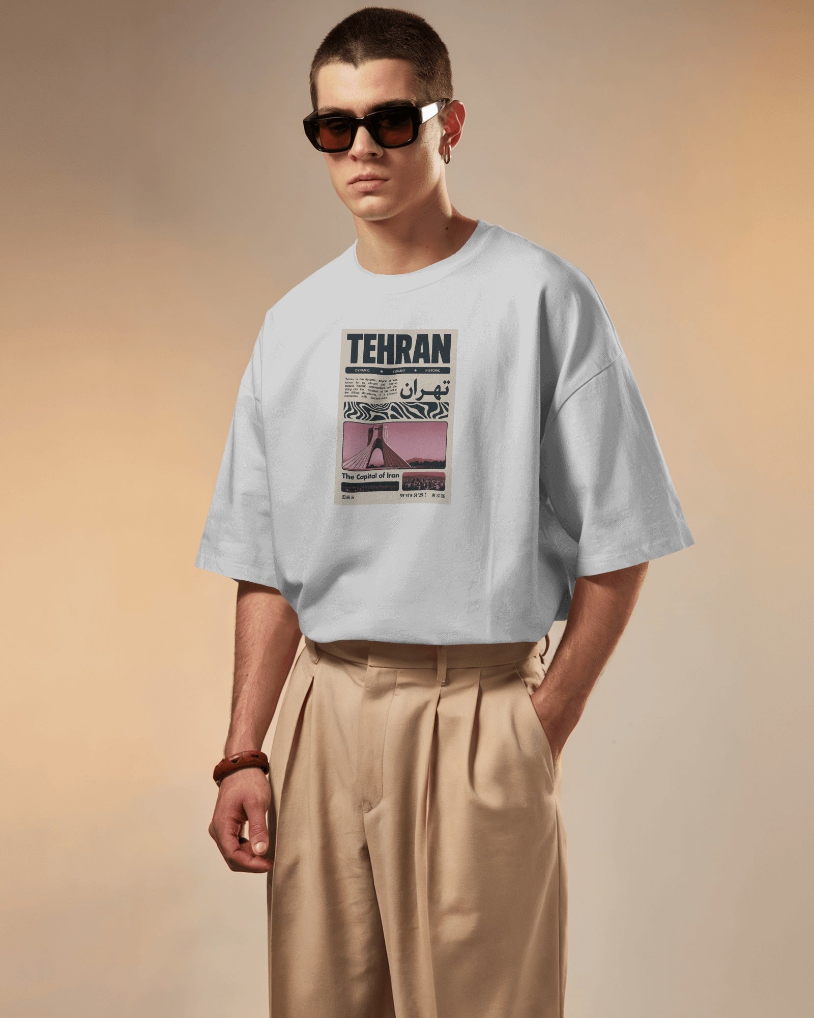 Tehran City Poster T-Shirt | Vintage Travel Graphic T-Shirt | FaraDesign