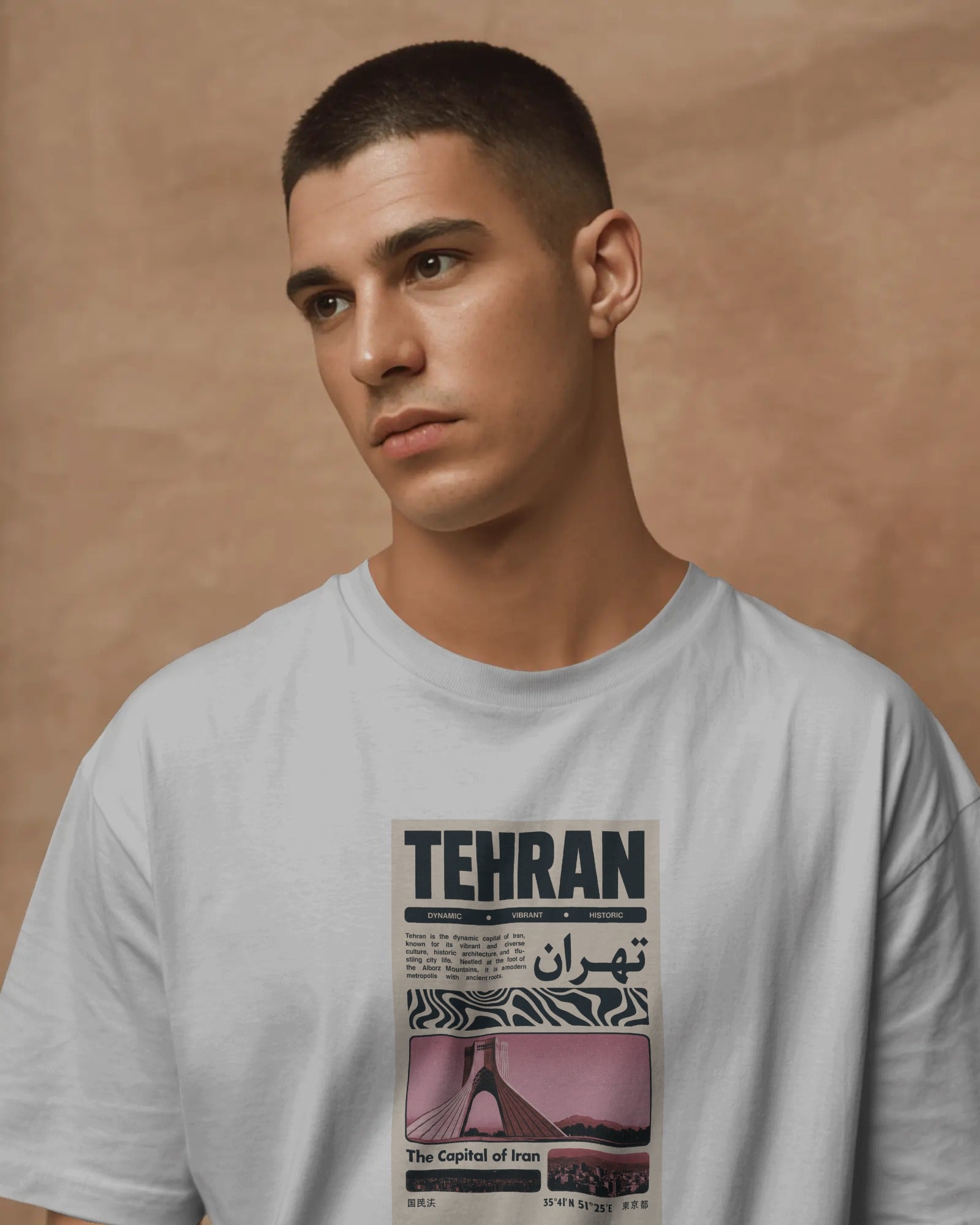 Tehran City Poster T-Shirt | Vintage Travel Graphic T-Shirt | FaraDesign