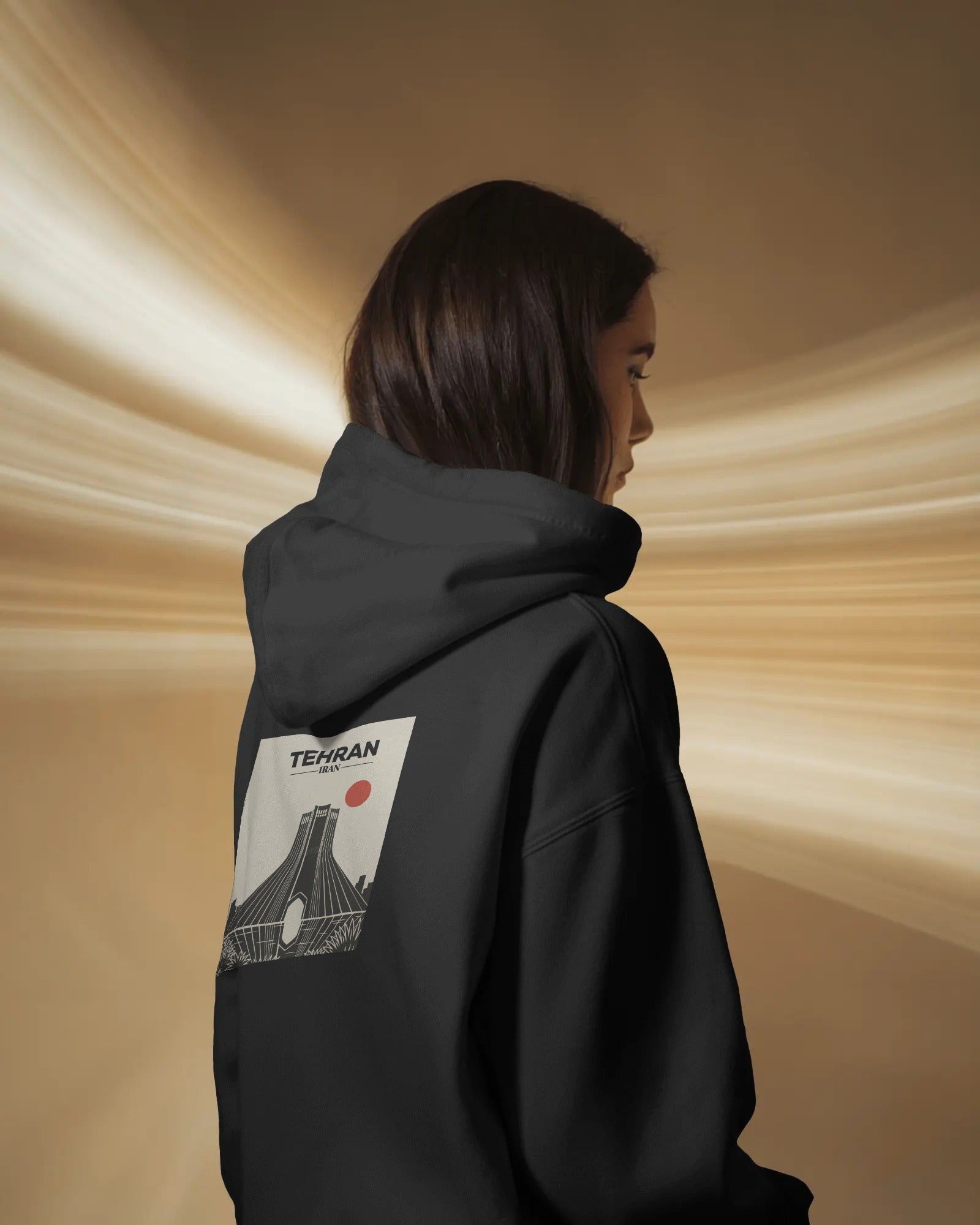 Tehran Azadi Tower (Oversized Hoodie) | Persian City Minimal Design