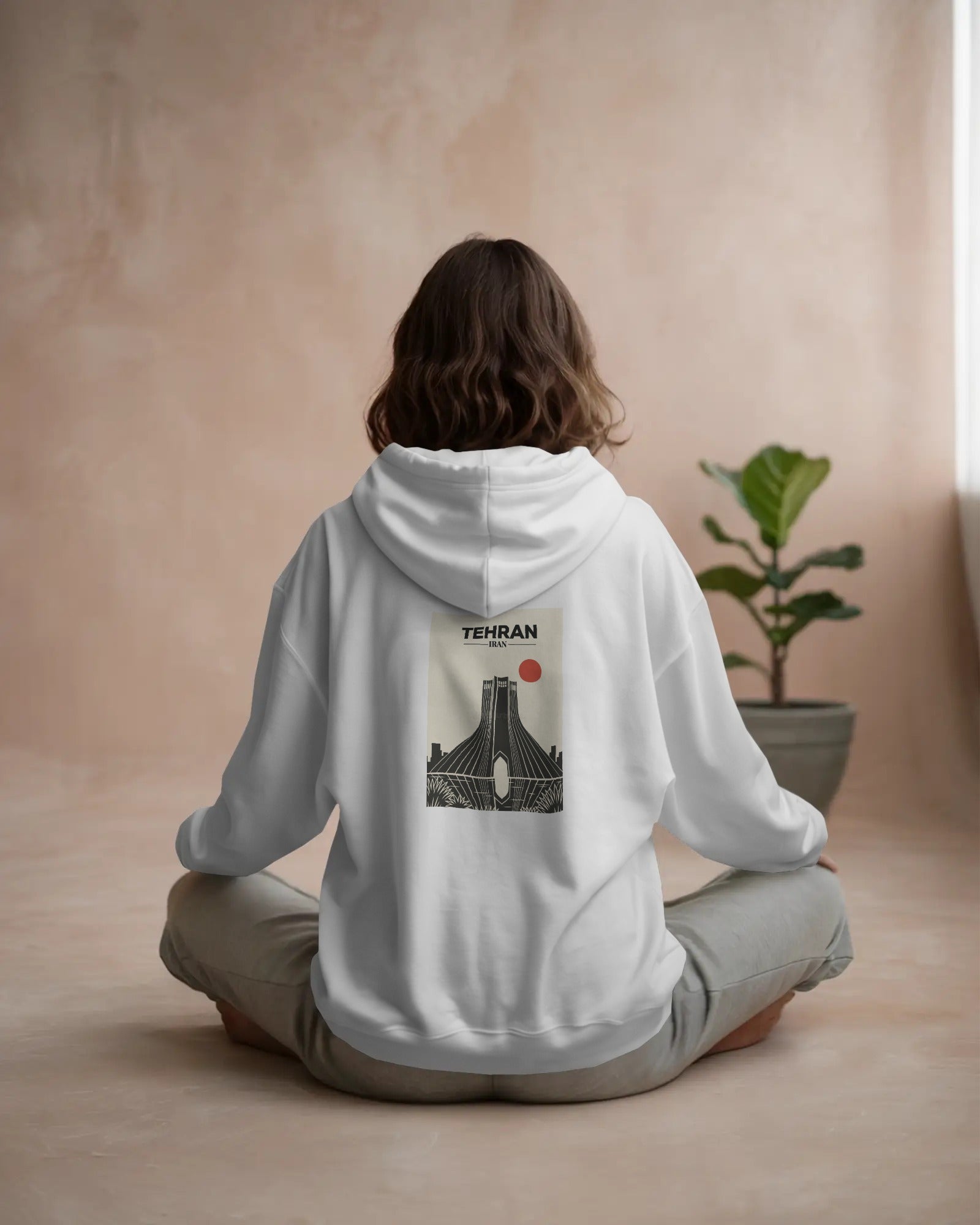 Tehran Azadi Tower (Oversized Hoodie) | Persian City Minimal Design