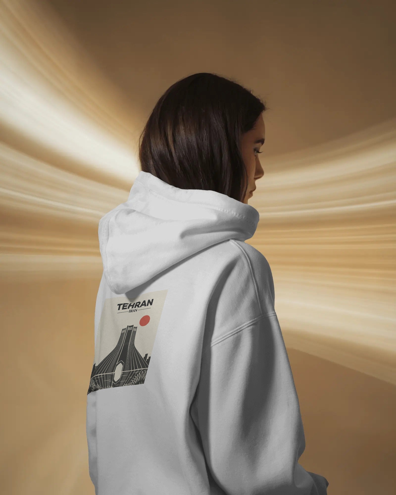Tehran Azadi Tower (Oversized Hoodie) | Persian City Minimal Design