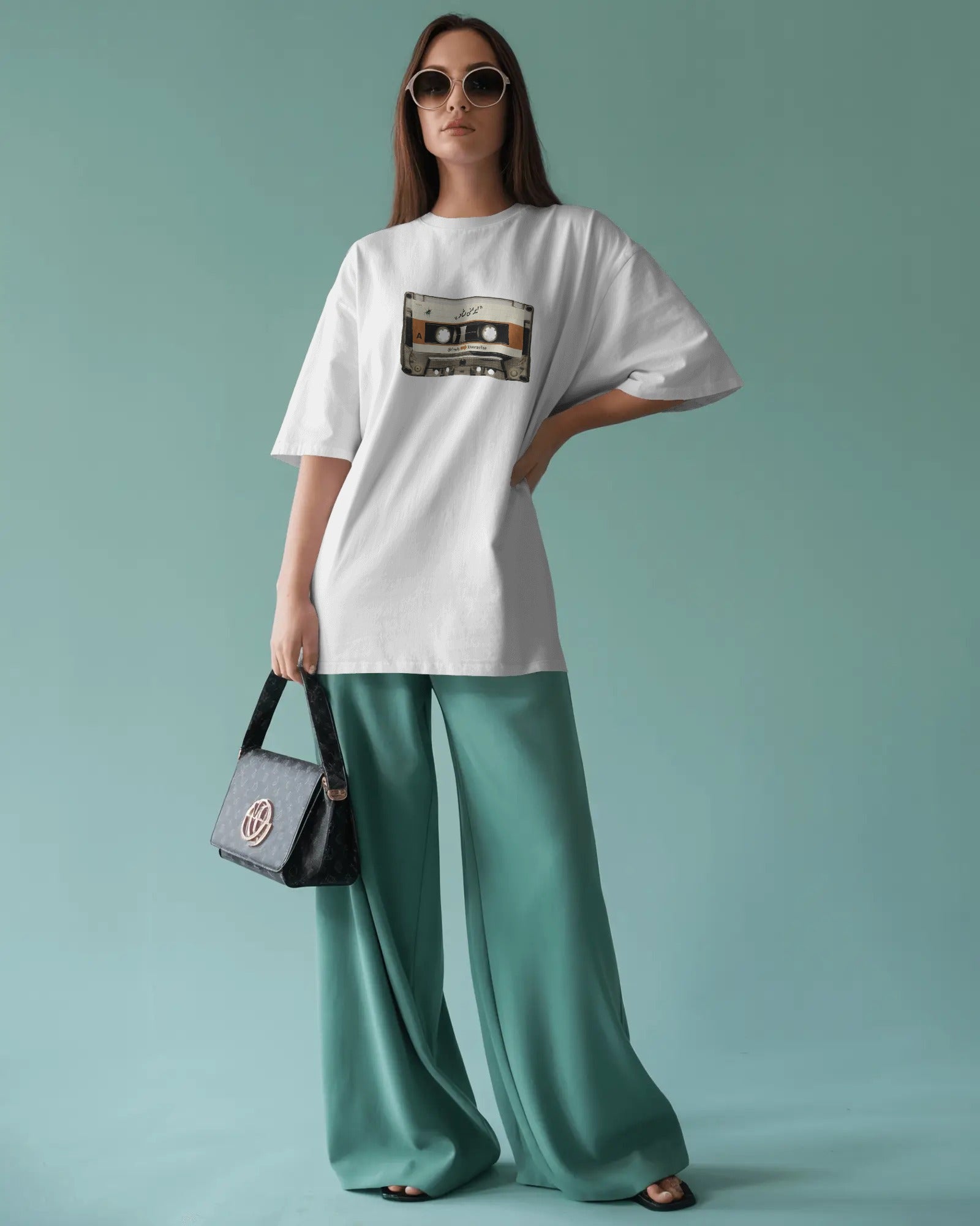 Retro Cassette Tape Oversized T-Shirt | Persian “Irani Shad” Nostalgia Design