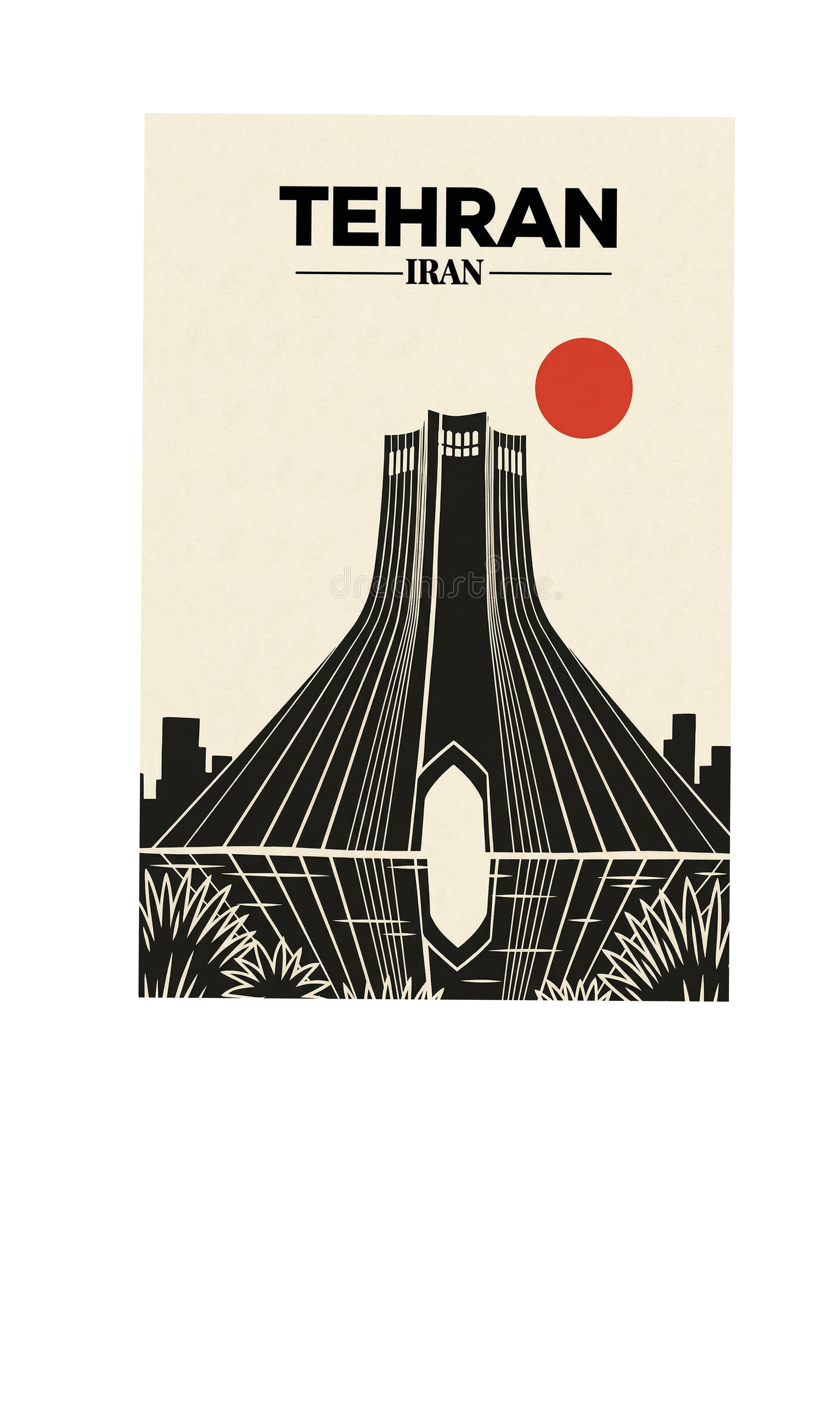 Tehran Azadi Tower Graphic T-Shirt | Women Oversized