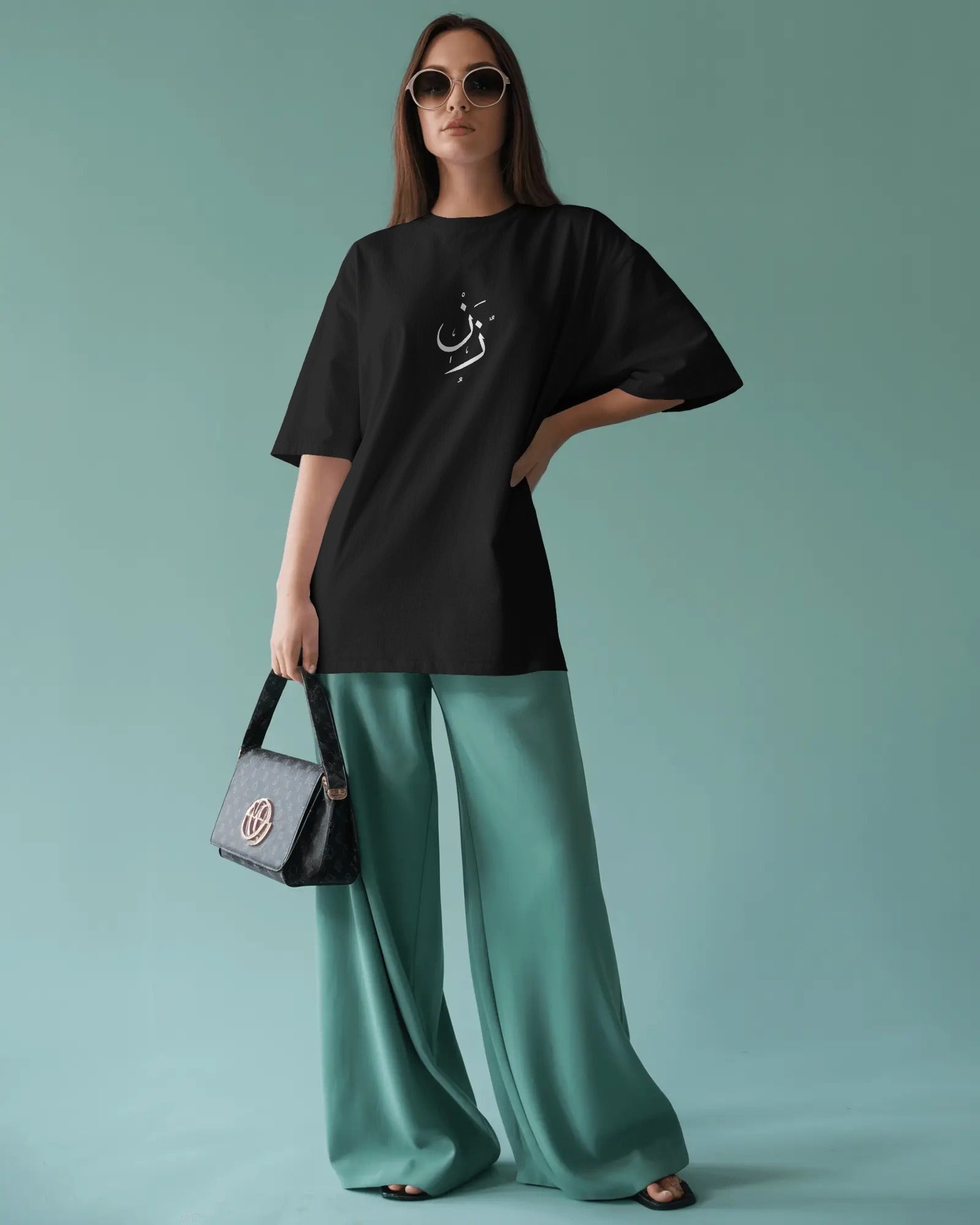 Persian “Zan” Calligraphy Oversized T-Shirt | Minimal Women Design