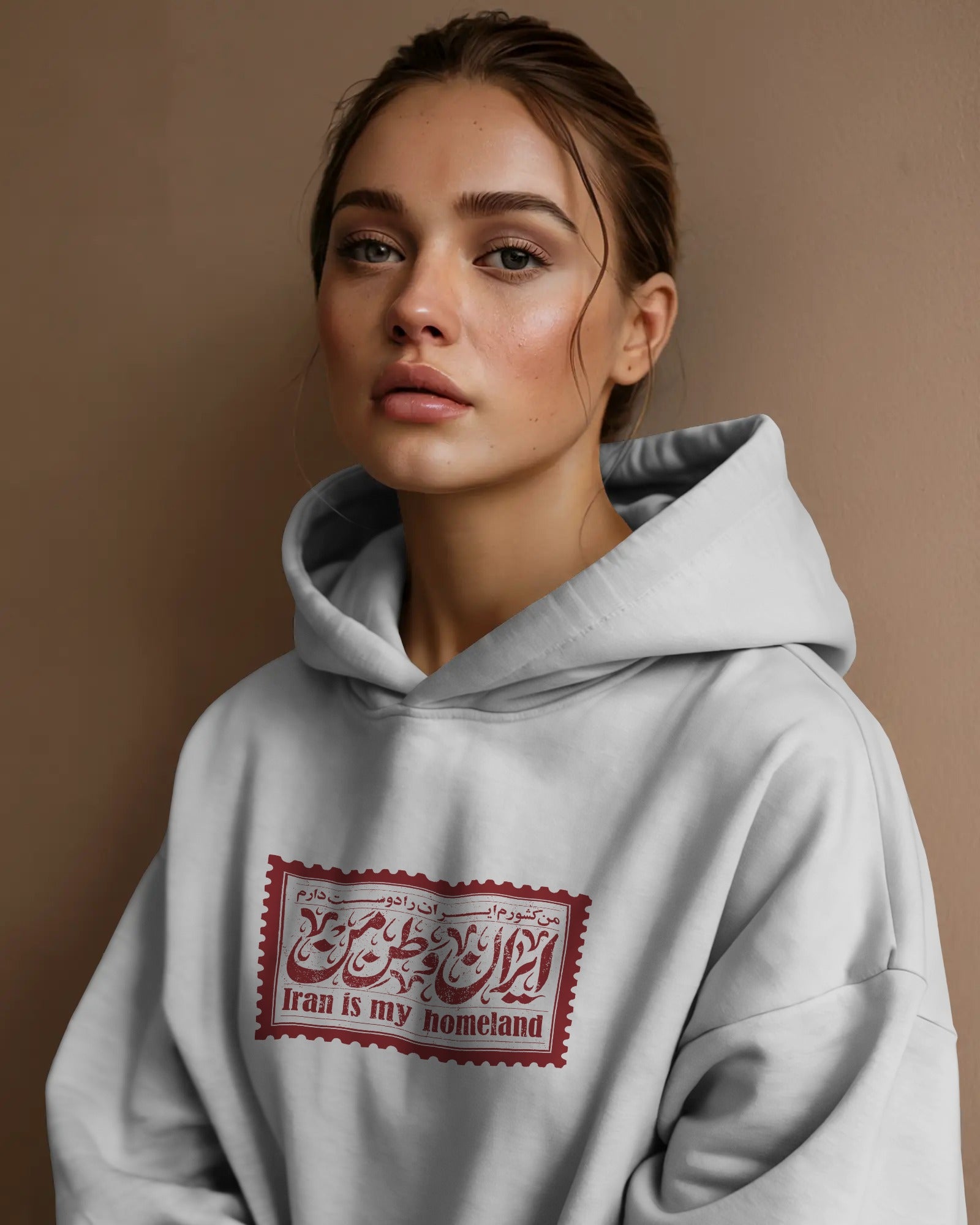 Iran Homeland Stamp Oversized Hoodie | Vintage Persian Design