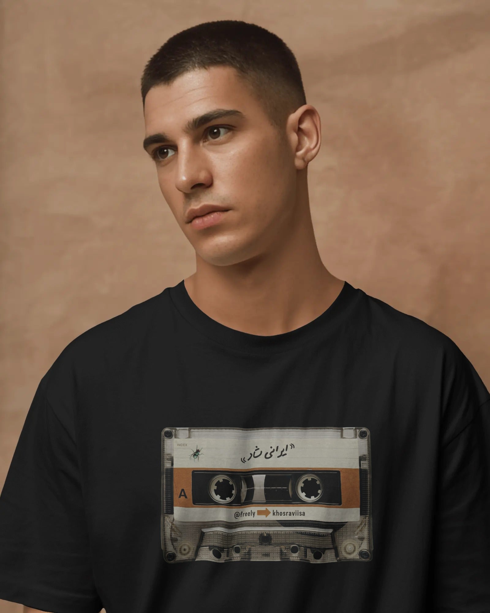 Vintage Persian Cassette Tape T-Shirt | Iranian Nostalgia Music Design T-Shirt
