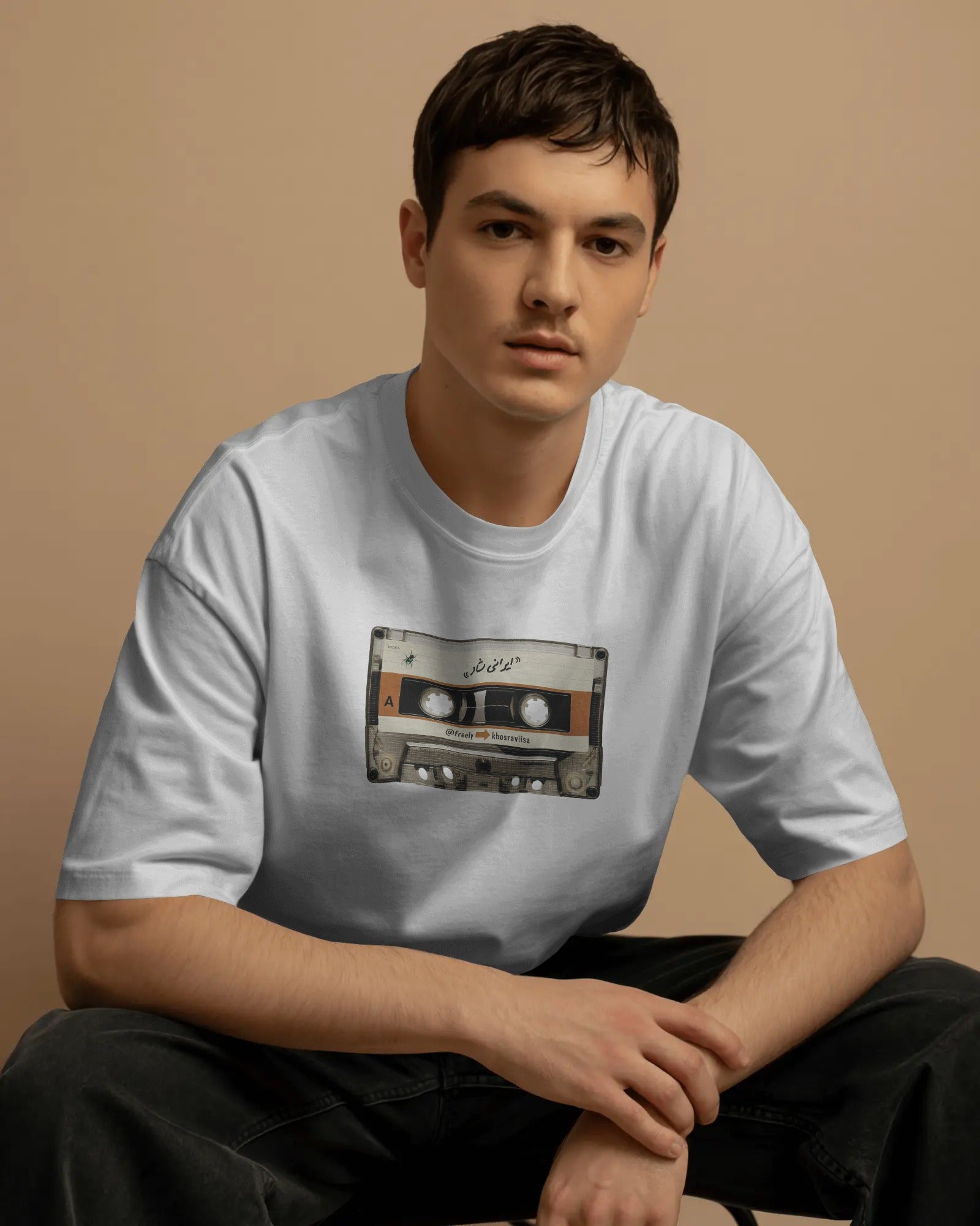 Vintage Persian Cassette Tape T-Shirt | Iranian Nostalgia Music Design T-Shirt