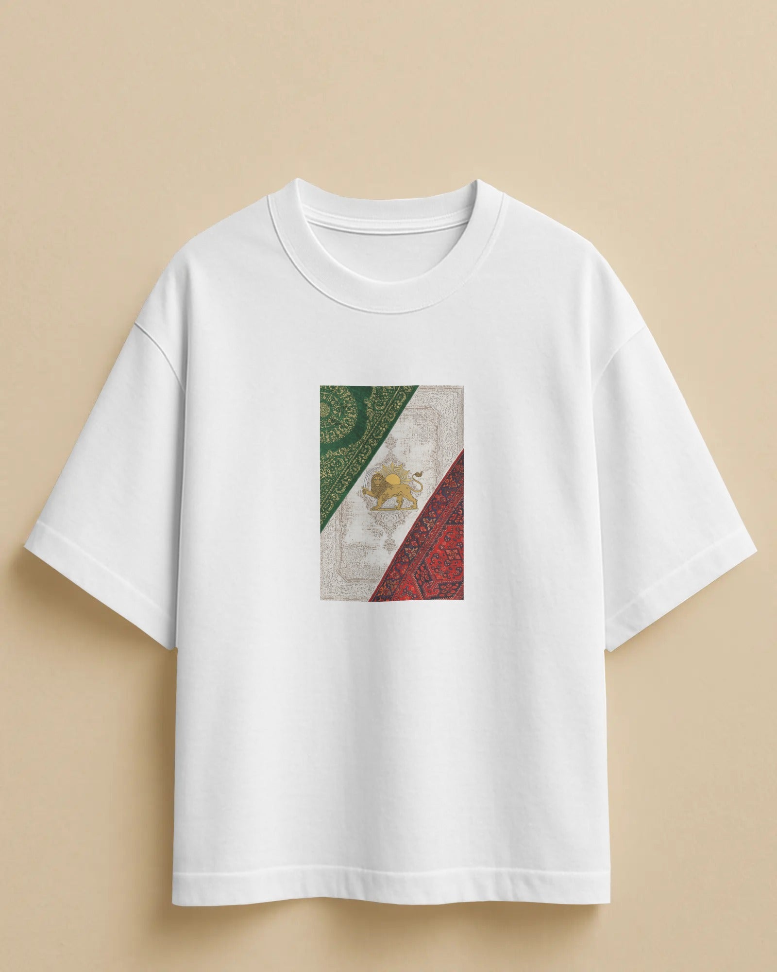 Lion & Sun Iran Flag تیشرت | Persian Vintage Flag Design | Iranian Heritage Graphic