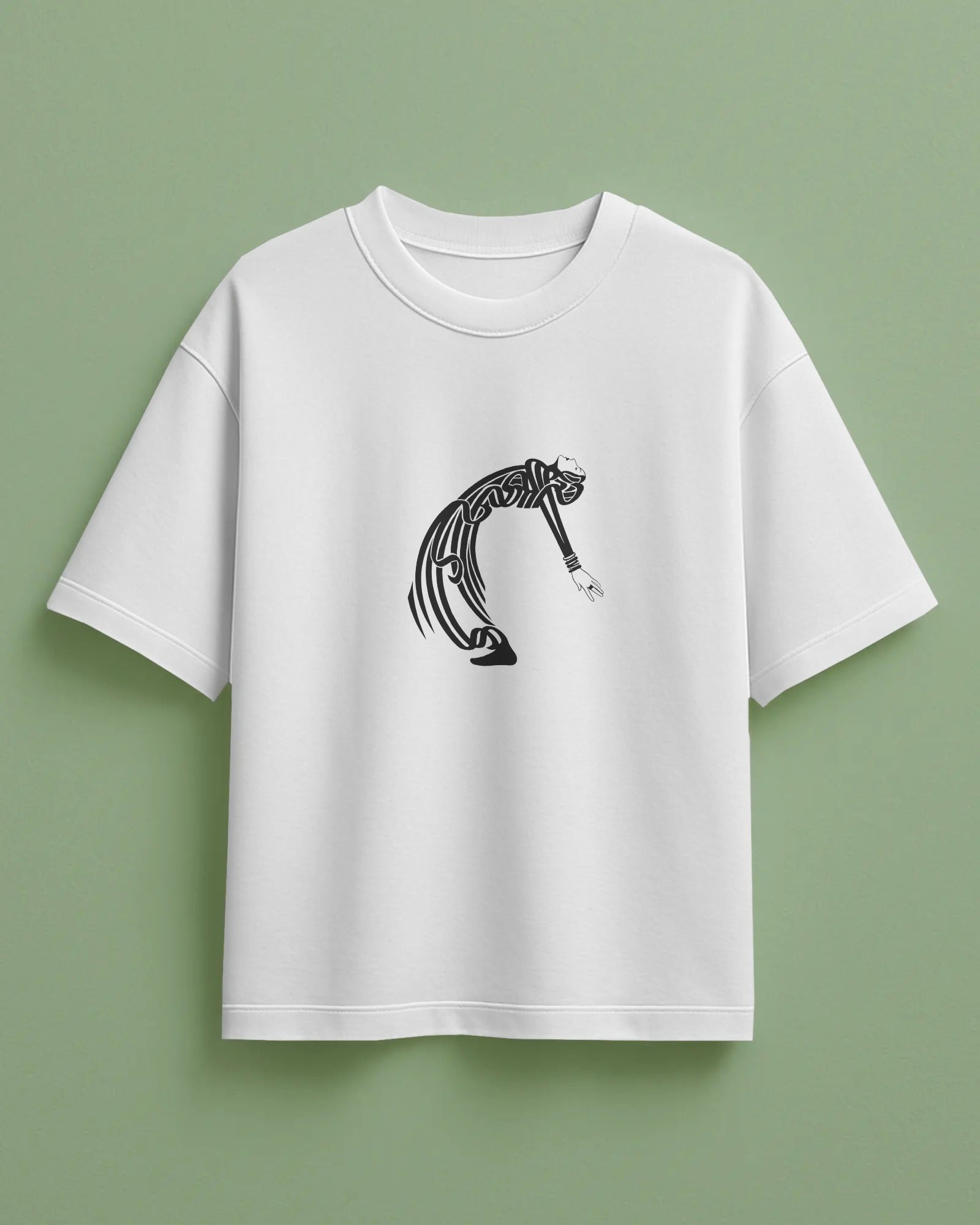 Persian Typography Oversized T-Shirt | Artistic Female Form Design
