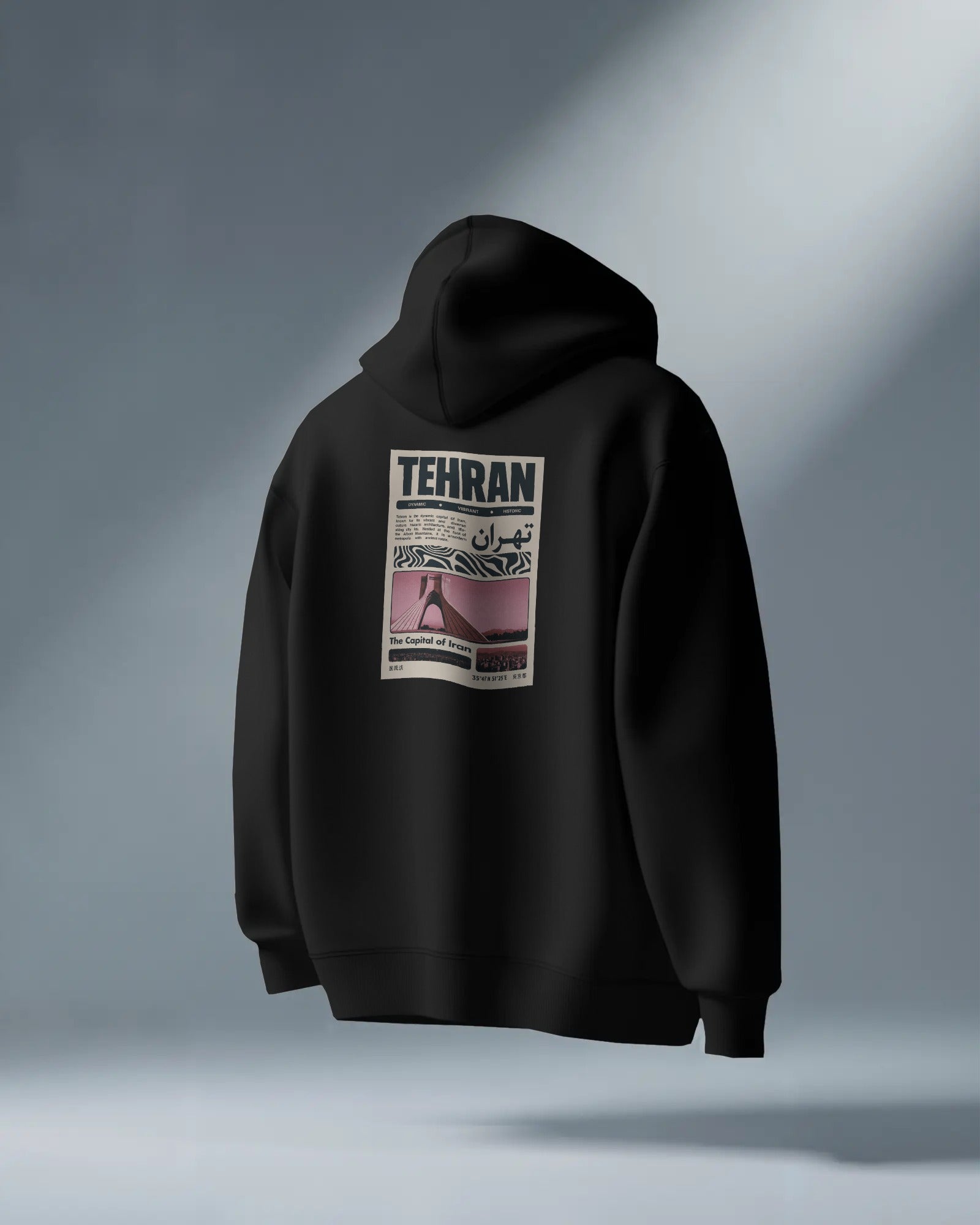 Tehran Street Graphic Hoodie | Azadi Urban Poster Design