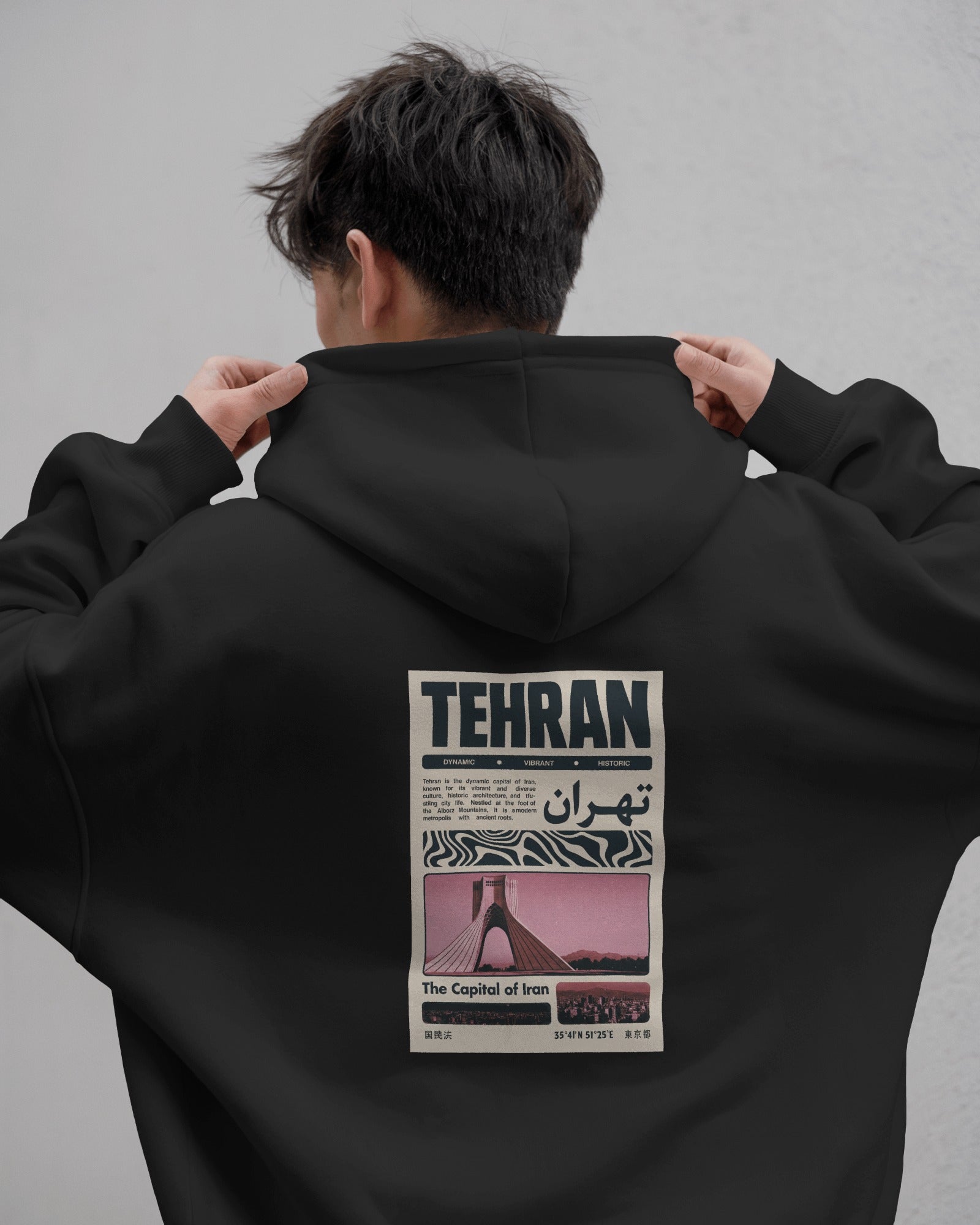 Tehran Street Graphic Hoodie | Azadi Urban Poster Design